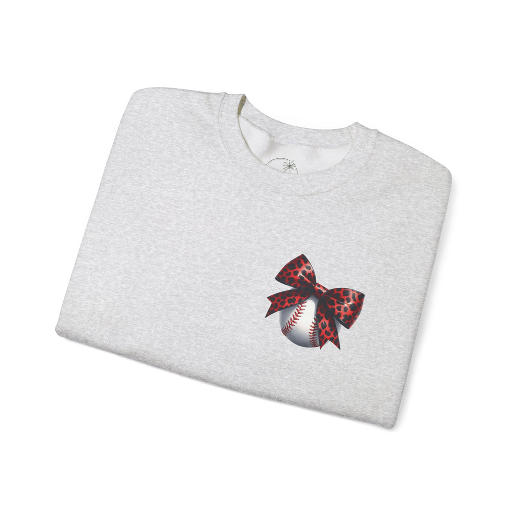 Rebels Leopard Bow Crewneck Sweatshirt | Baseball Graphic
