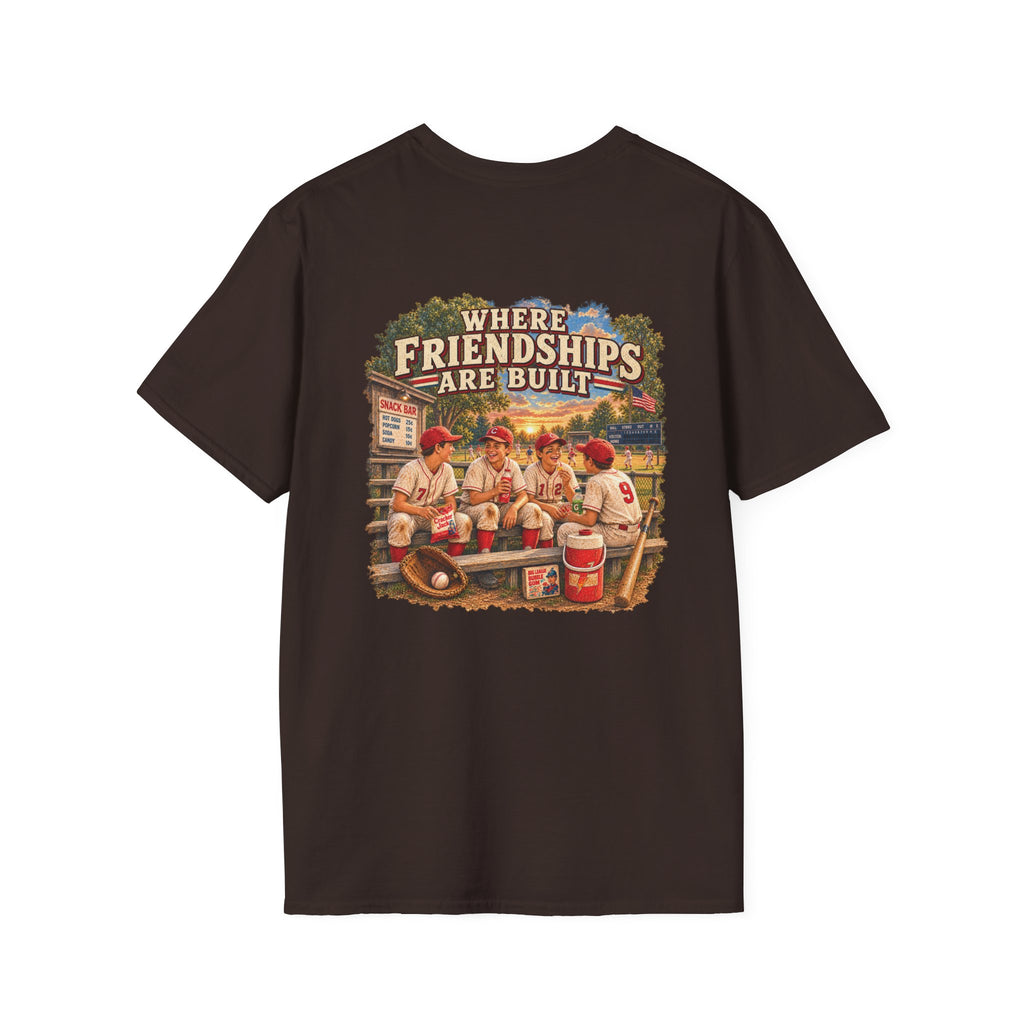 Vintage Baseball Nostalgia Shirt, Where Friendships Are Built Tee, Classic Baseball Fan Shirt, Game Day Graphic Tee, Sports Lover Gift