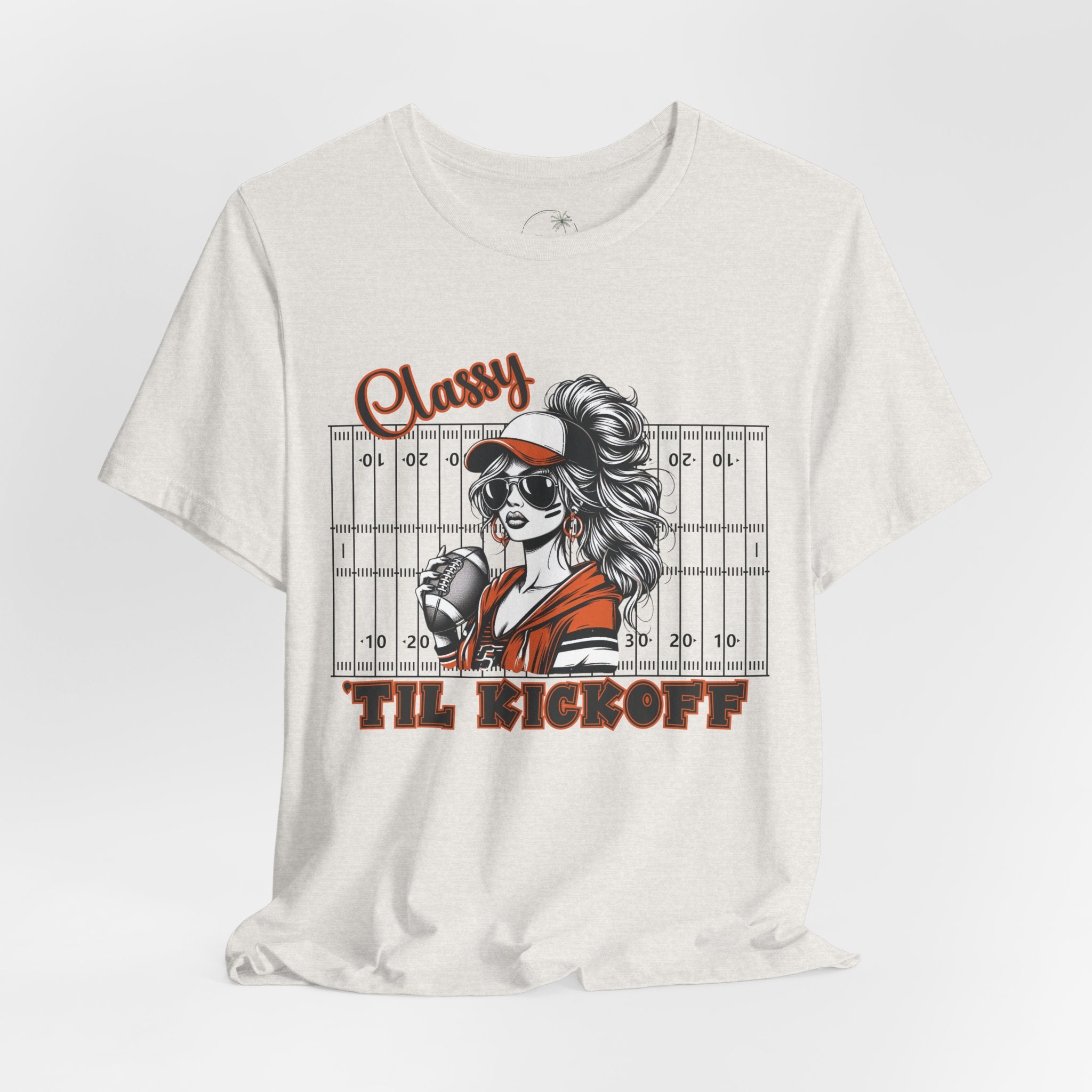 Classy Til Kickoff Football T-Shirt | Womens Game Day Tee | Cute Football Mom Shirt | Tailgate Outfit Fall Sports Fan Gift