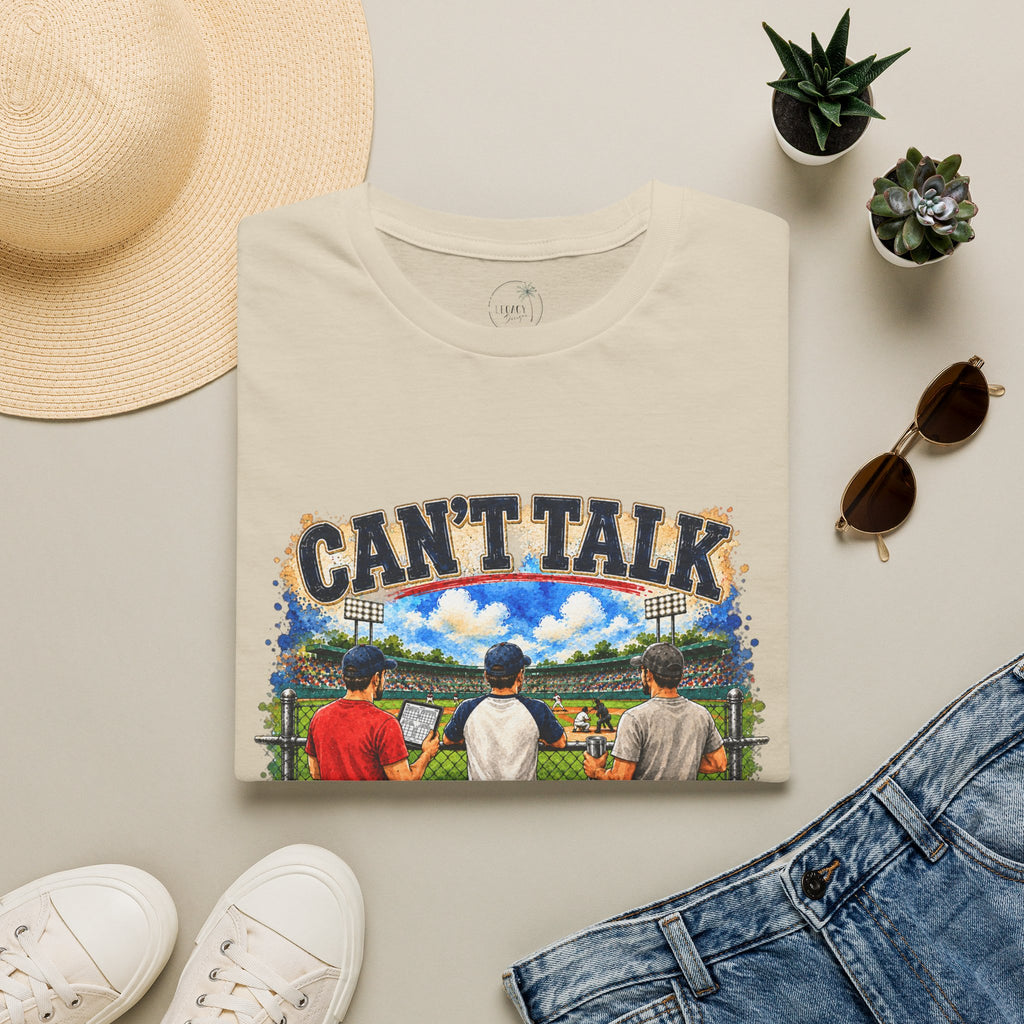Can't Talk Game Changer T-Shirt | Baseball Field Scene