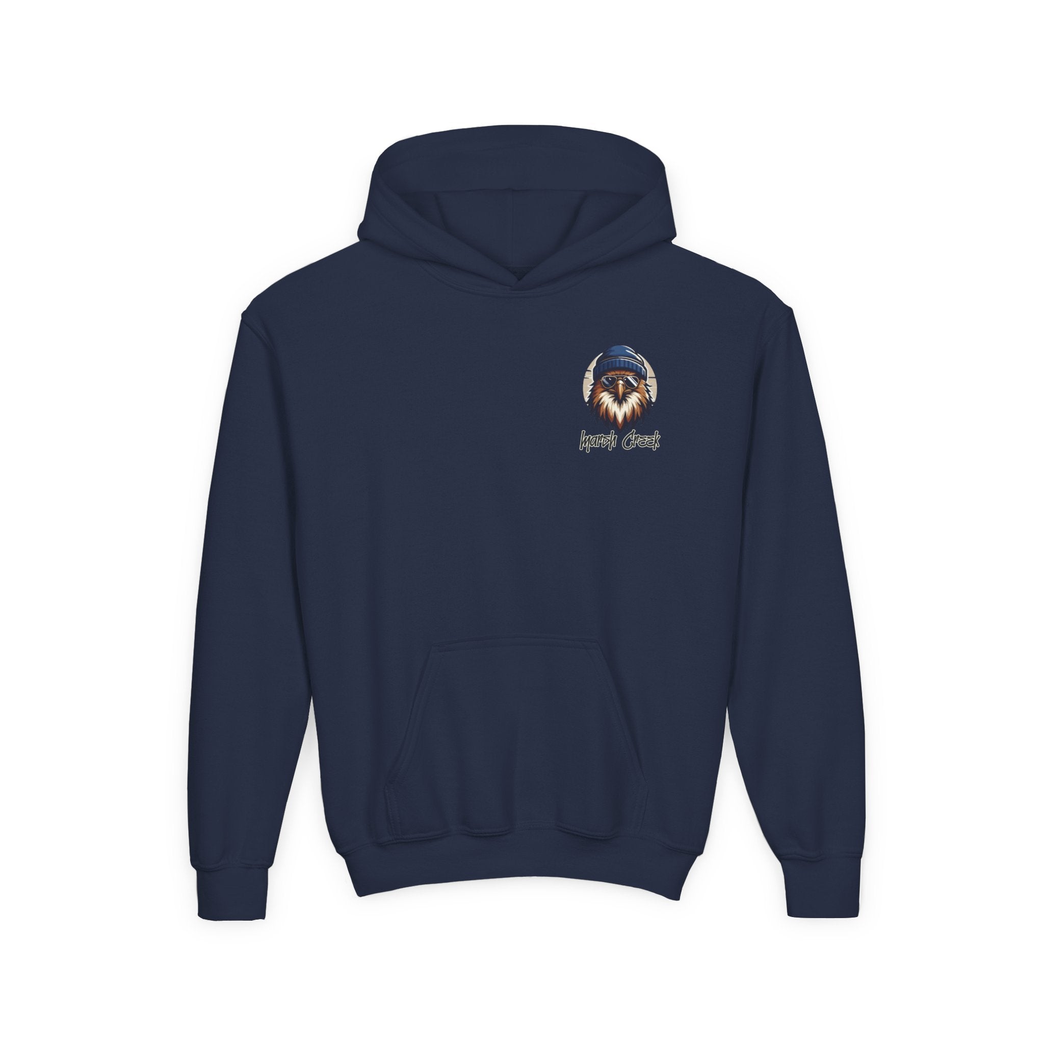 Hawks Nest Eagle Beanie Illustration Hoodie | Youth Hooded Sweatshirt