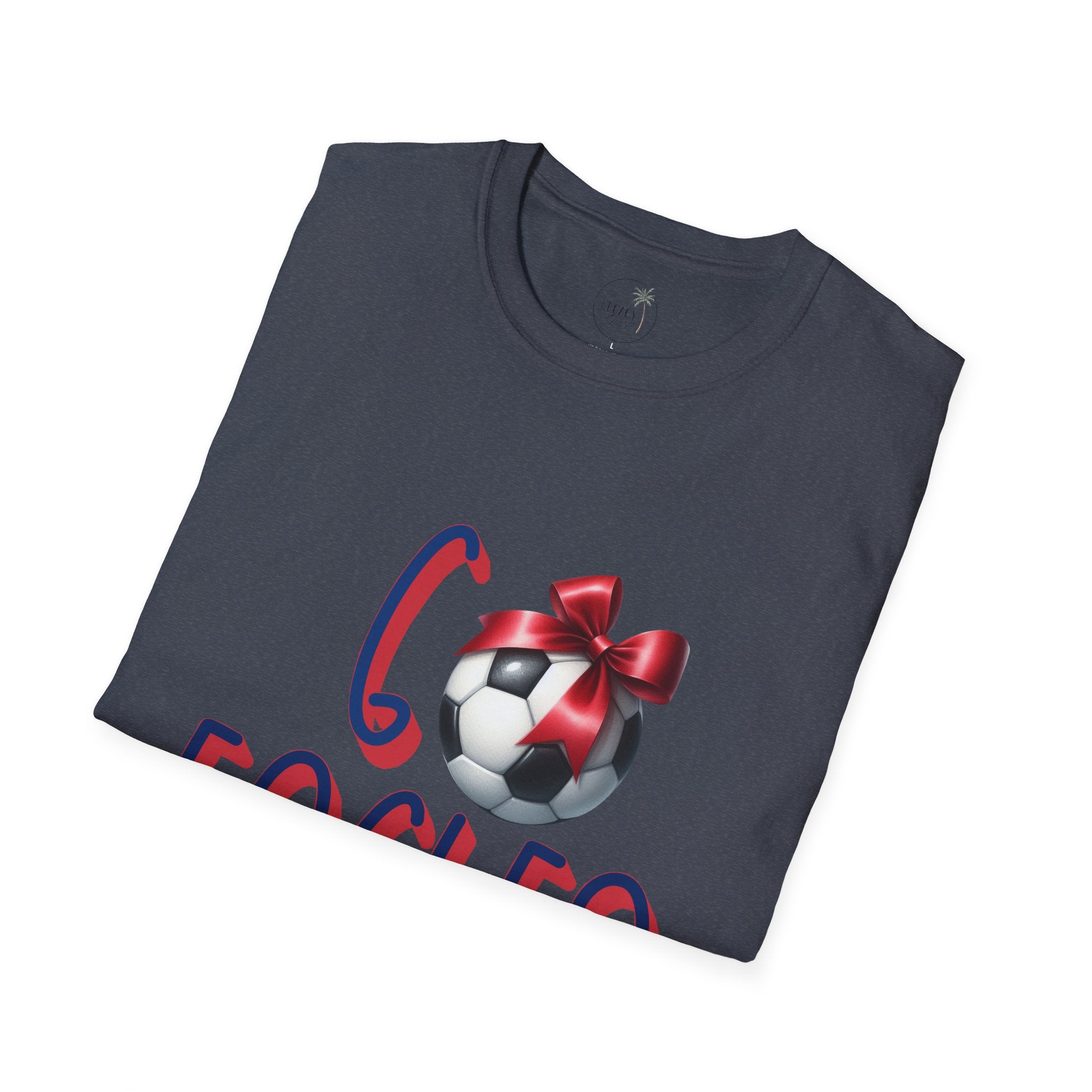 Eagles Soccer Ball Graphic T-Shirt | Red Blue Script