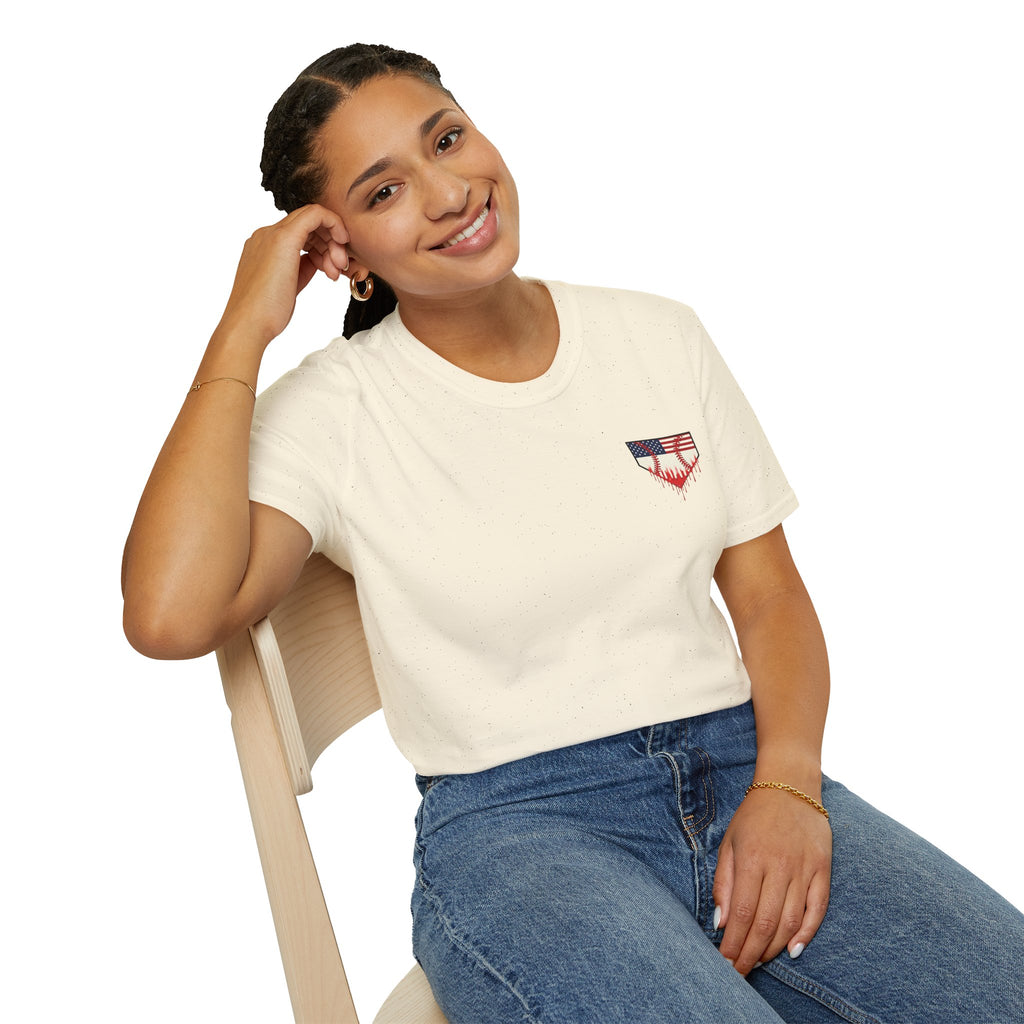 Rebels American Flag Baseball T-Shirt |American Flag Home Plate Drip Design