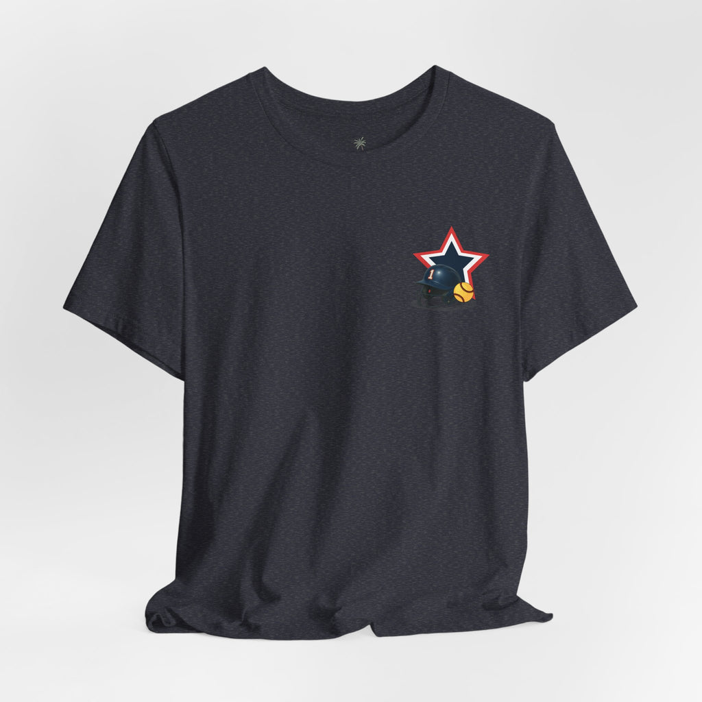 My Favorite Player Calls Me Mom Softball T-Shirt | Proud Softball Mom Tee | Game Day Shirt | Sports Mom Gift with Pocket Design