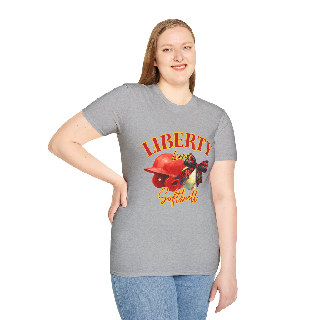 Liberty Softball Helmet Graphic T-Shirt — Patriotic Team Spirit Tee