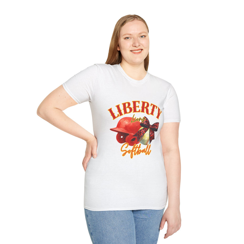 Liberty Softball Helmet Graphic T-Shirt — Patriotic Team Spirit Tee