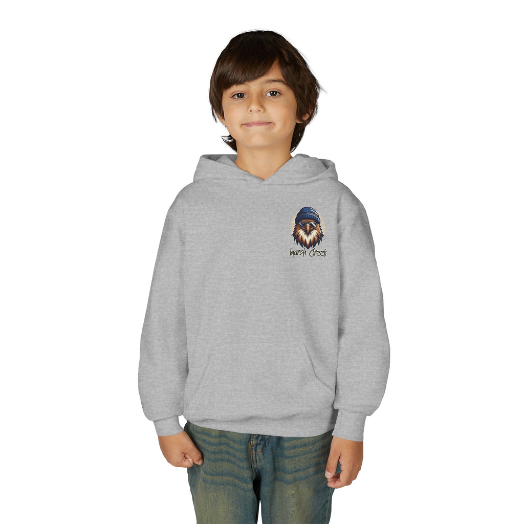 Hawks Nest Eagle Beanie Illustration Hoodie | Youth Hooded Sweatshirt