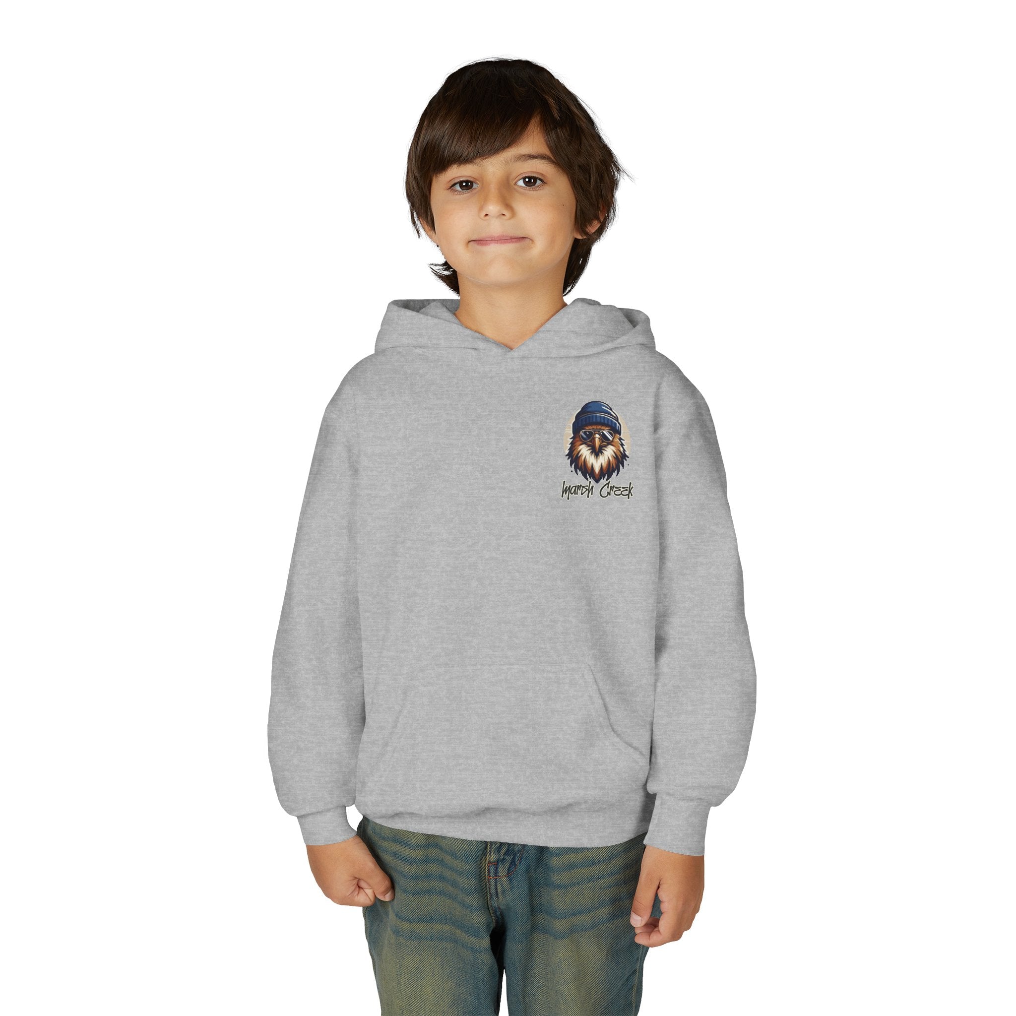 Hawks Nest Eagle Beanie Illustration Hoodie | Youth Hooded Sweatshirt