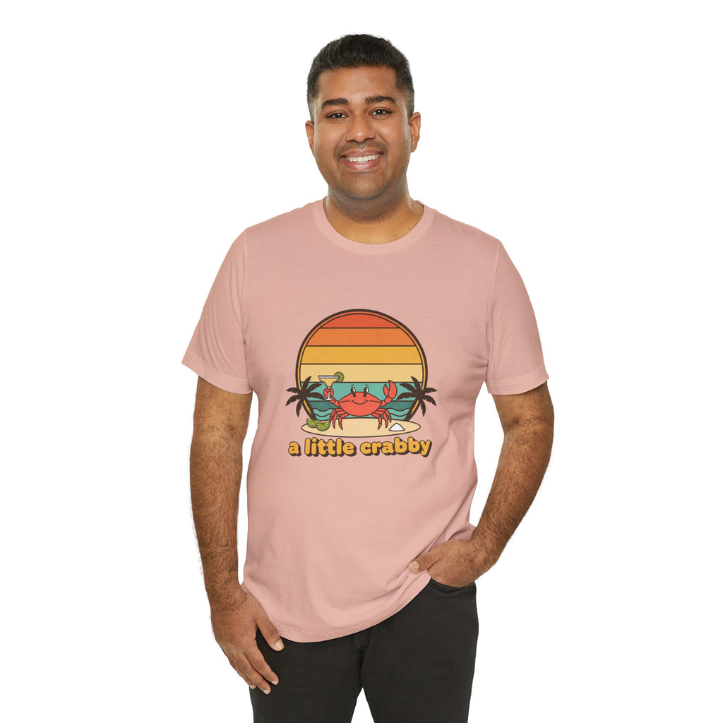 A Little Crabby Crab Sunset T-Shirt | Beach Palm Illustration
