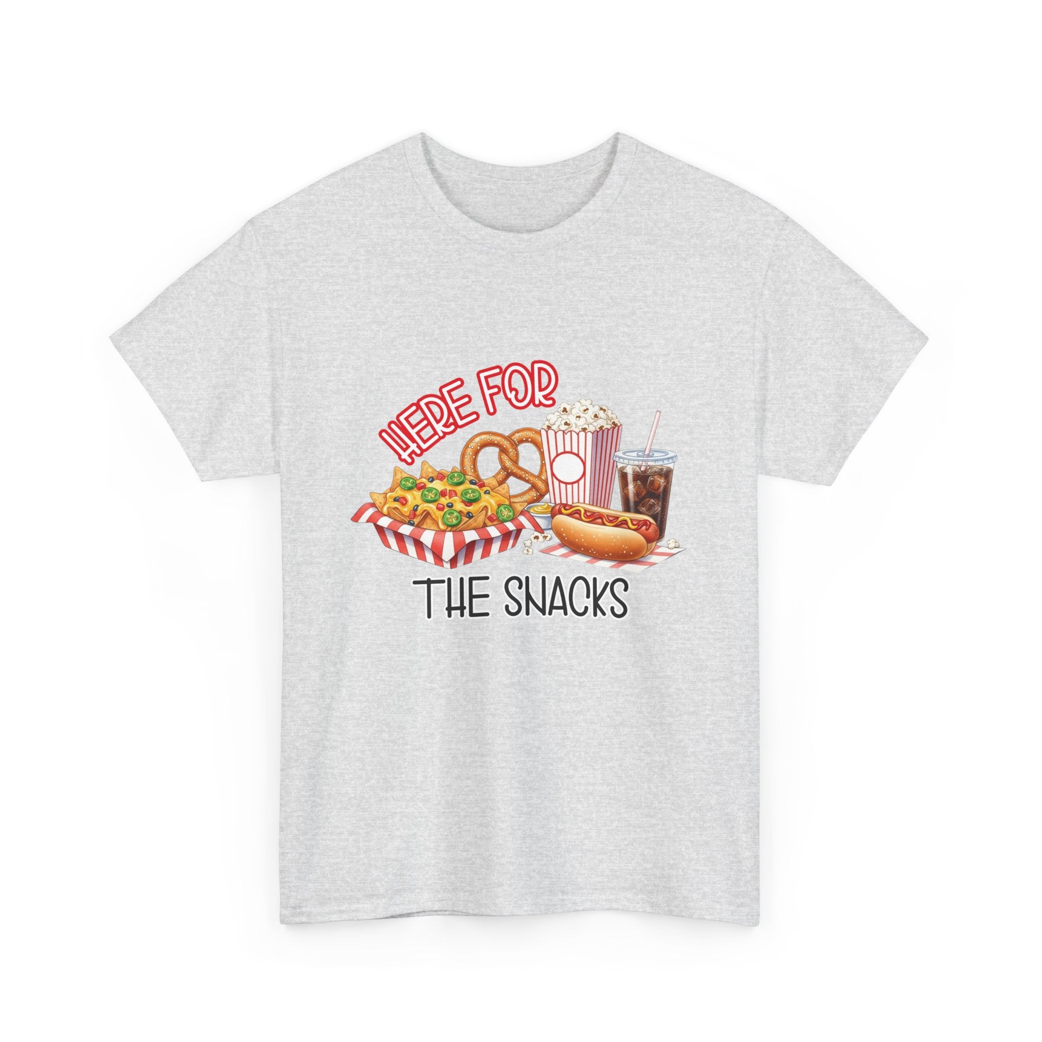 Here For The Snacks T-Shirt |Ballpark Snacks Nachos Popcorn Pretzel Soda