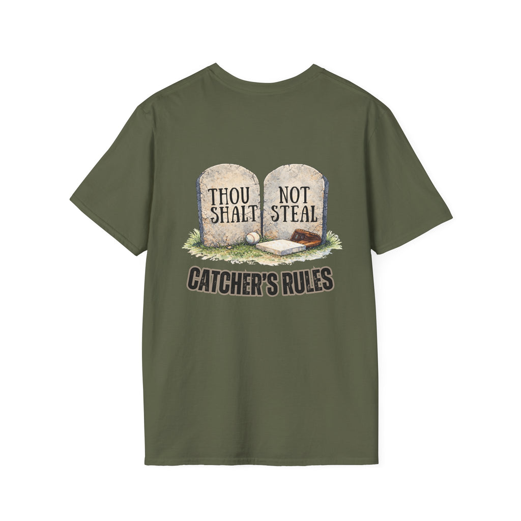 Thou Shalt Not Steal T-Shirt | Stone Tablets, Humor, Back Graphic
