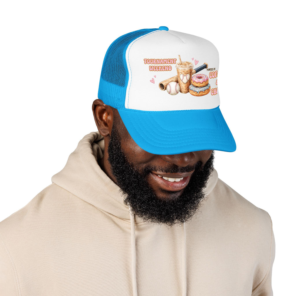 Tournament Weekend Trucker Hat — "Fueled by Coffee & Chaos" Baseball Cap
