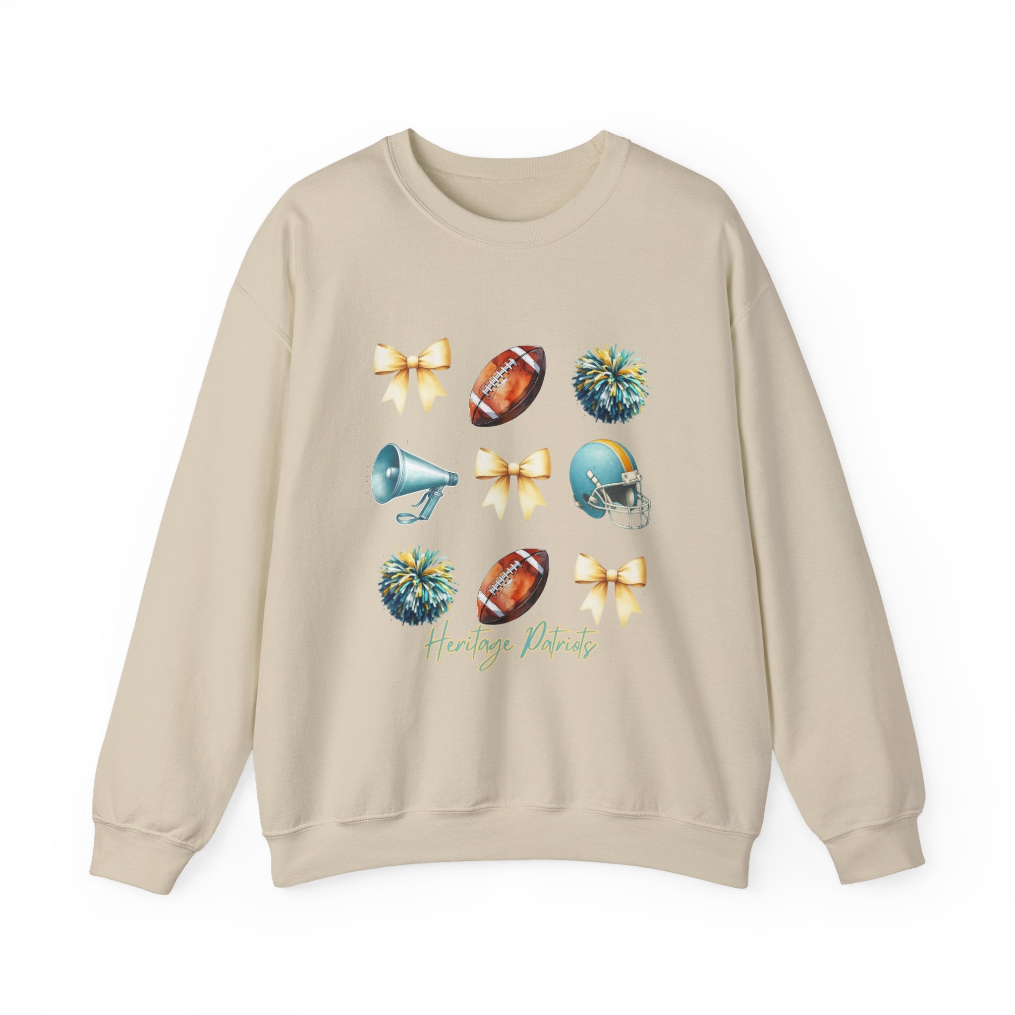 Football Cheer Icons Sweatshirt | Helmet, Pom-Poms, Megaphone