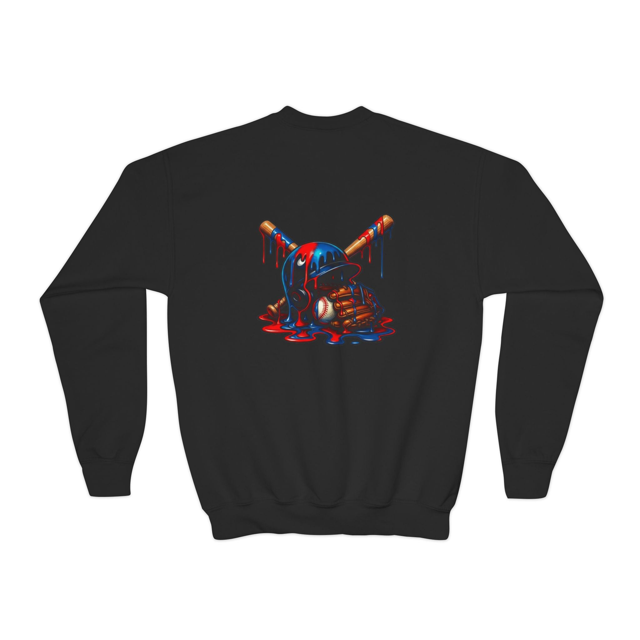 Drip Baseball Helmet Youth Sweatshirt | Drip Graphic, Sports Skull