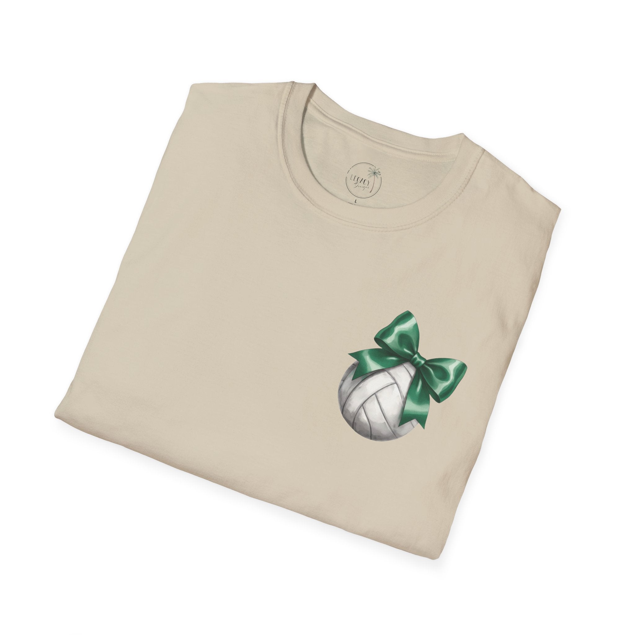 Green Bow Volleyball Falcons T-Shirt | Sports Team Spirit