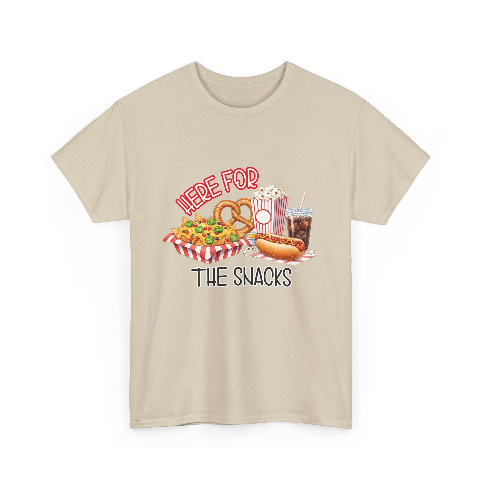 Here For The Snacks T-Shirt |Ballpark Snacks Nachos Popcorn Pretzel Soda