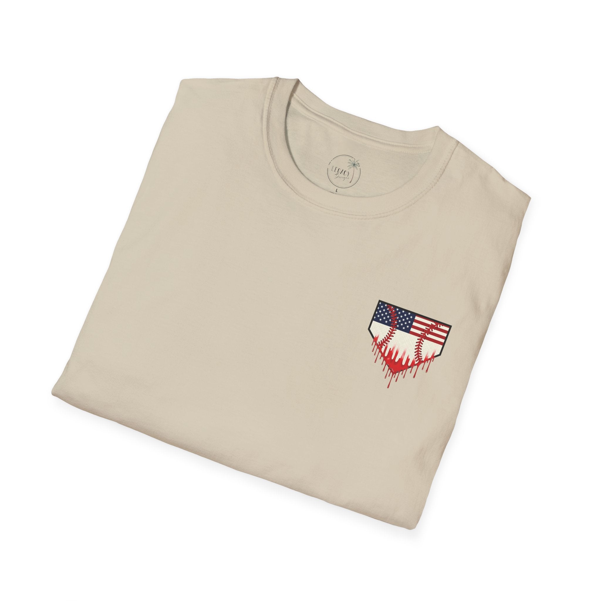 Rebels American Flag Baseball T-Shirt |American Flag Home Plate Drip Design