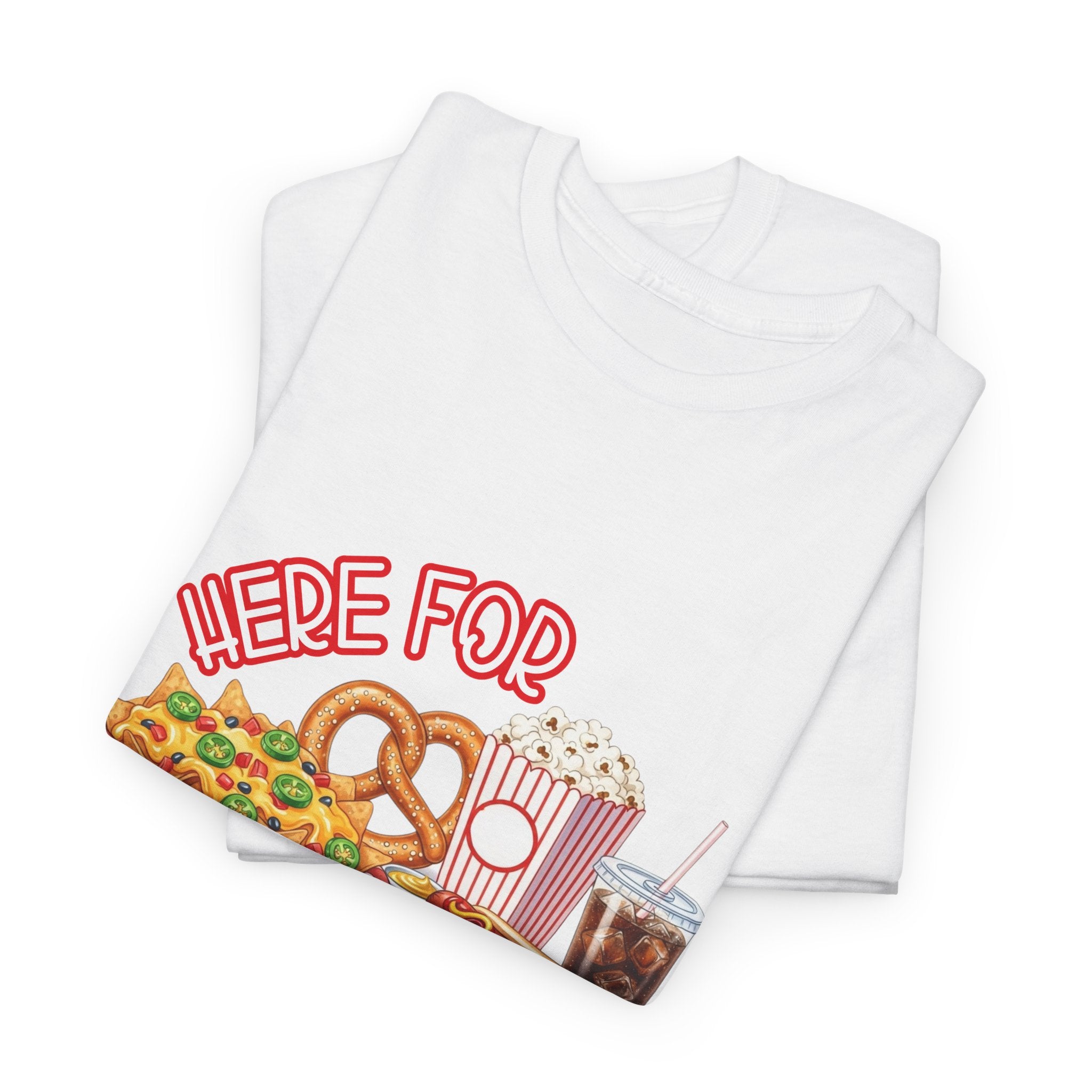 Here For The Snacks T-Shirt |Ballpark Snacks Nachos Popcorn Pretzel Soda