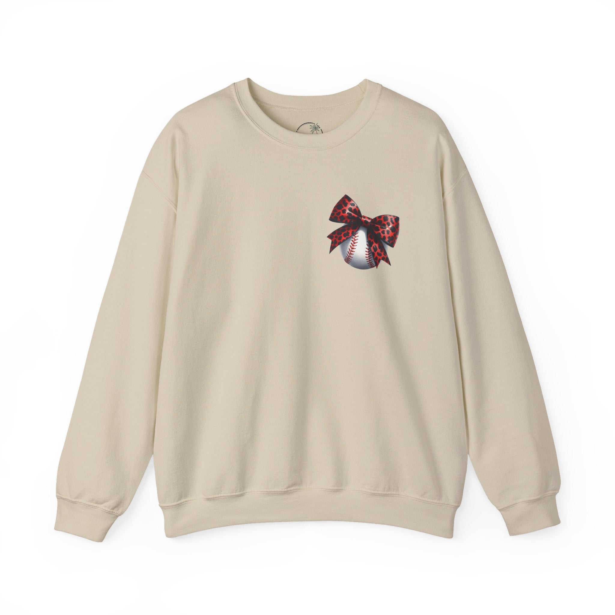 Rebels Leopard Bow Crewneck Sweatshirt | Baseball Graphic