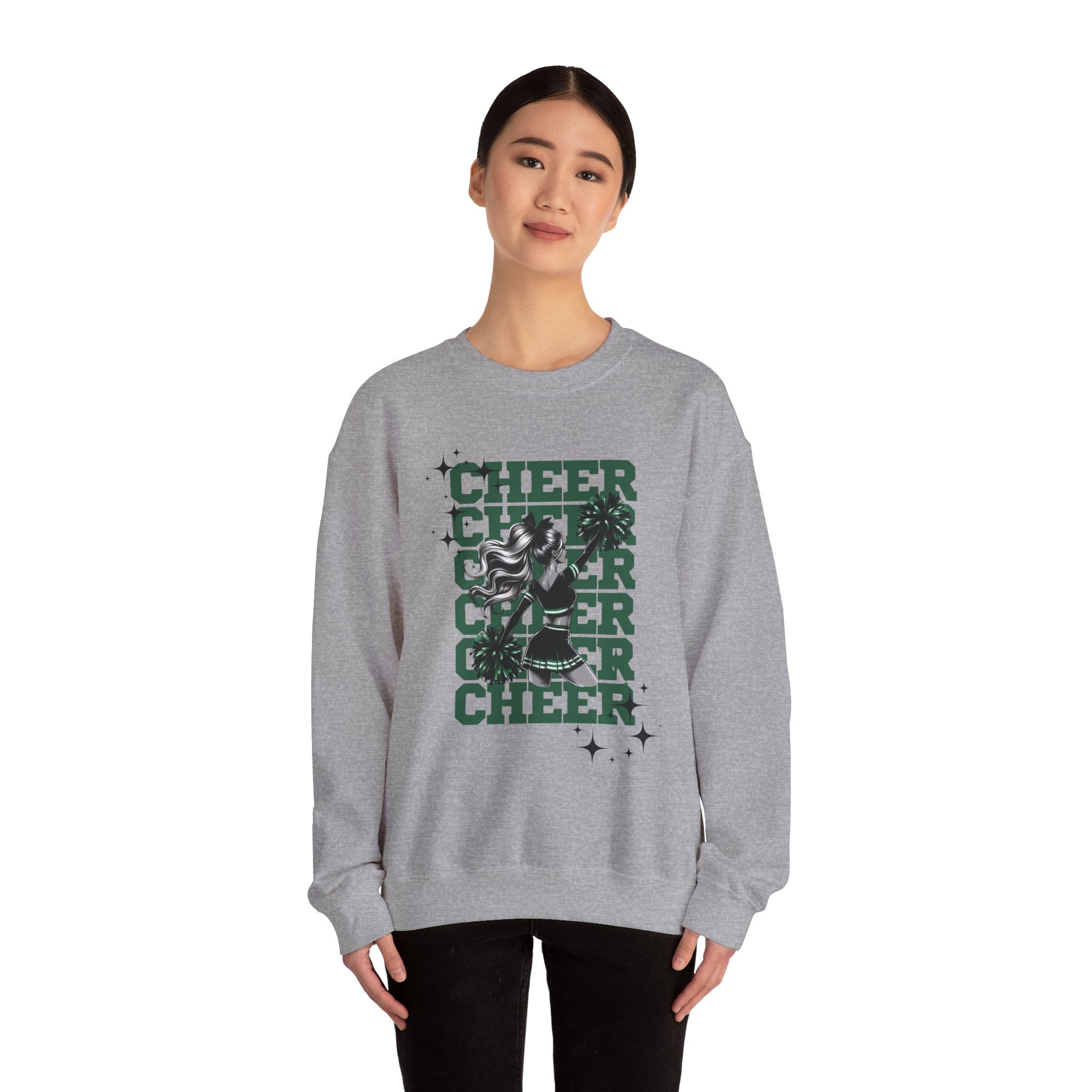Cheer Black & Green Crewneck Sweatshirt, Cozy Sweatshirt for Cheer Fans, Ideal Gift for Sports Events, Unisex Warm Apparel, Great for [...]