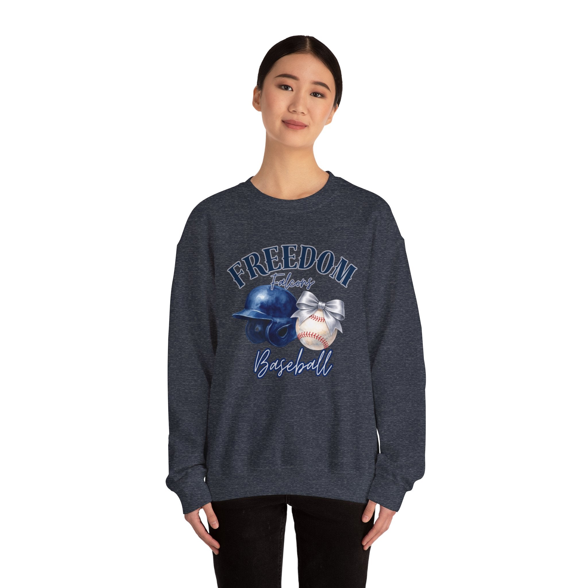 Freedom Baseball Crewneck Sweatshirt | Helmet and Baseball Graphic