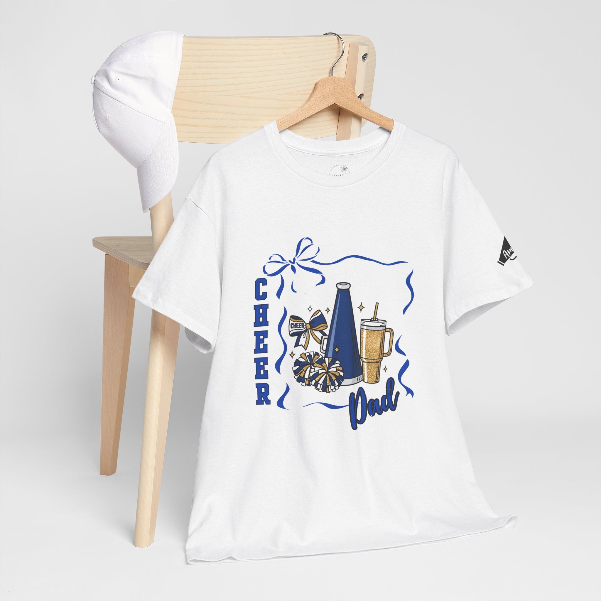 Cheer Dad T-Shirt | Pom Pom, Megaphone, Coffee Graphic