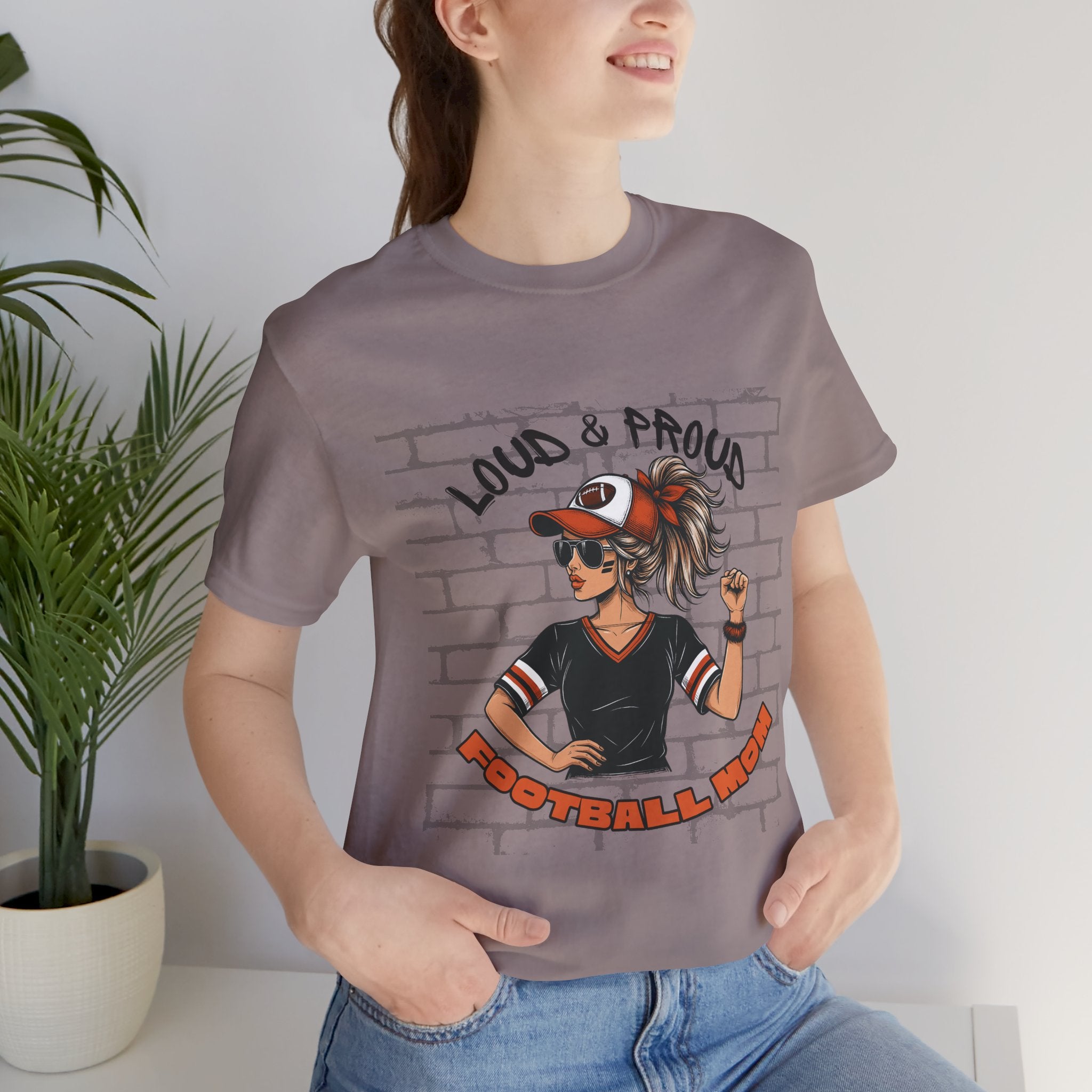 Loud & Proud Football Mom Shirt Game Day Tee for Sports Moms and Parents Support Your Player Graphic T-Shirt Game Day Outfit