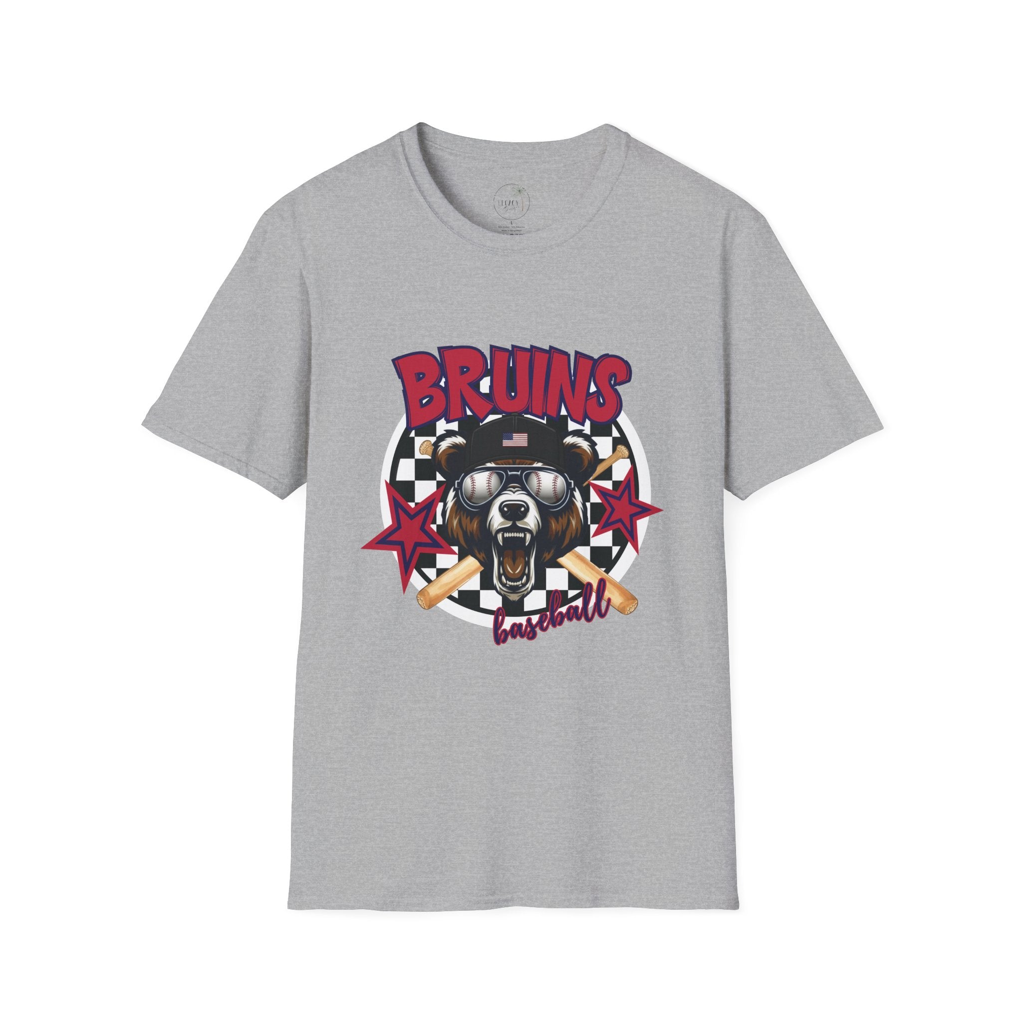 Bruins Baseball Bear T-Shirt | Vintage Helmet, Crossed Bats