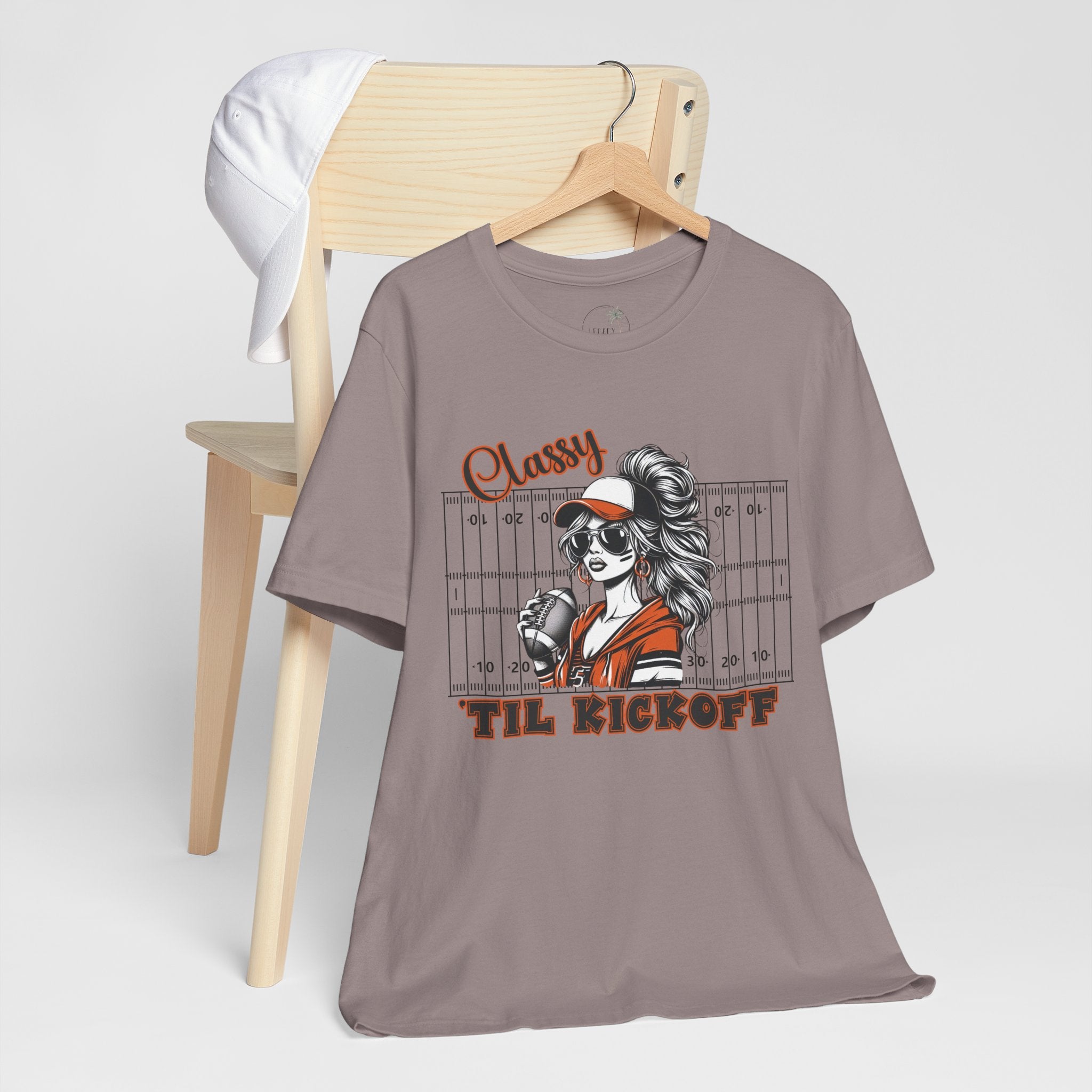 Classy Til Kickoff Football T-Shirt | Womens Game Day Tee | Cute Football Mom Shirt | Tailgate Outfit Fall Sports Fan Gift