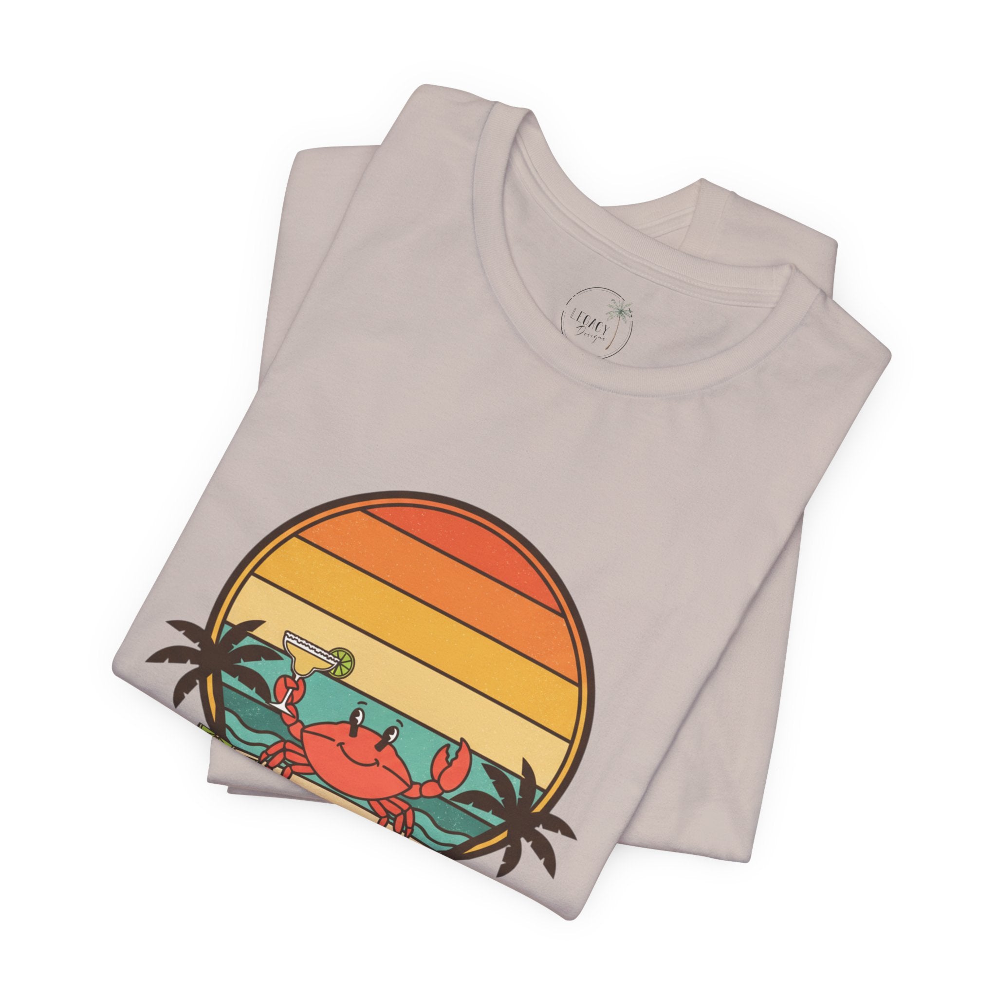 A Little Crabby Crab Sunset T-Shirt | Beach Palm Illustration