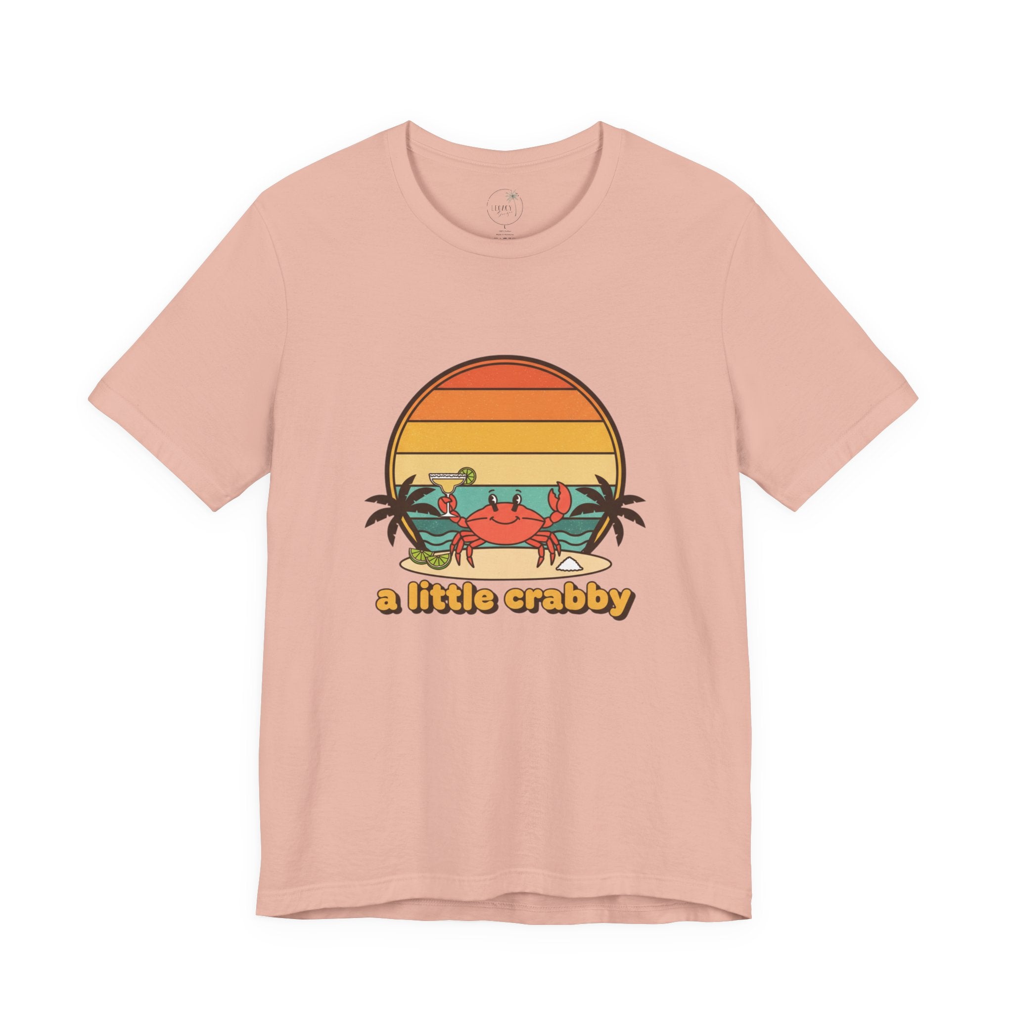 A Little Crabby Crab Sunset T-Shirt | Beach Palm Illustration