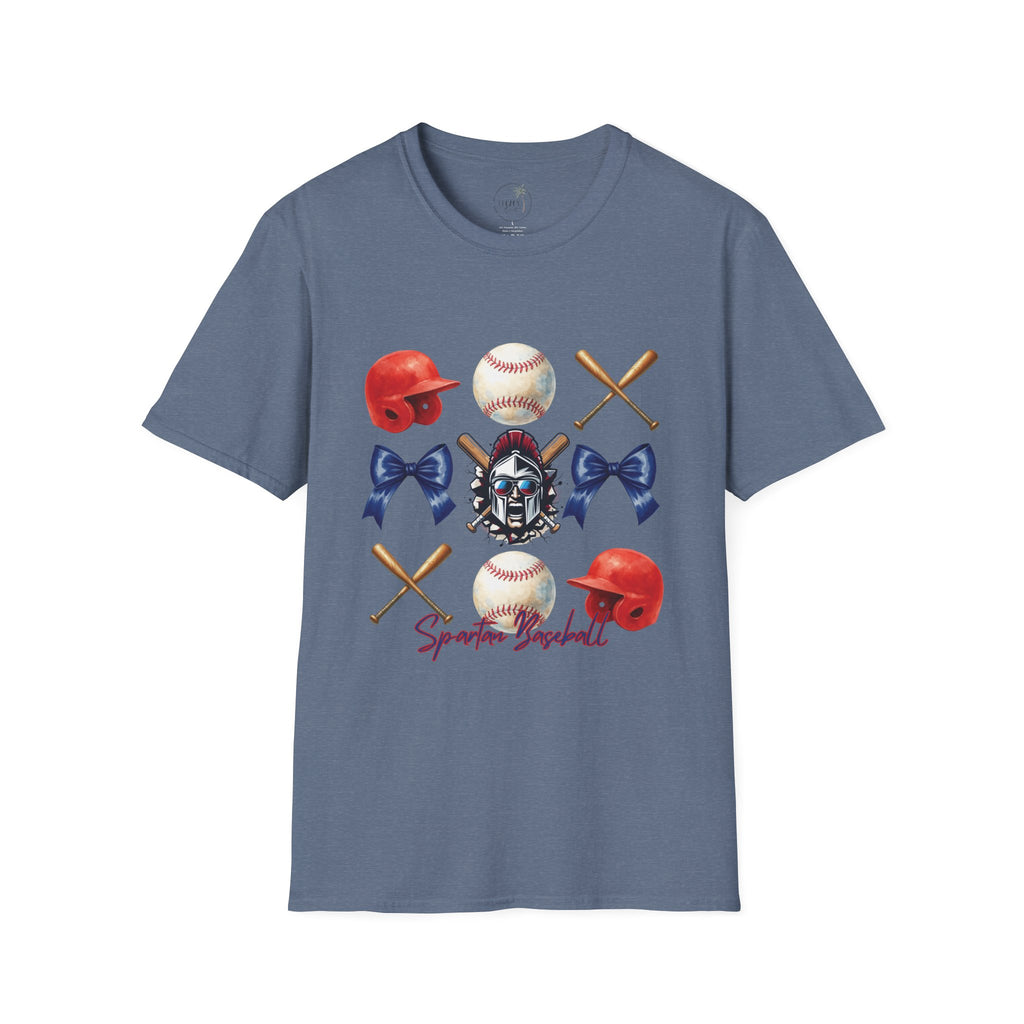 Spartan Baseball Helmet and Gear T-Shirt | Baseball bats, balls, catcher mask, bows