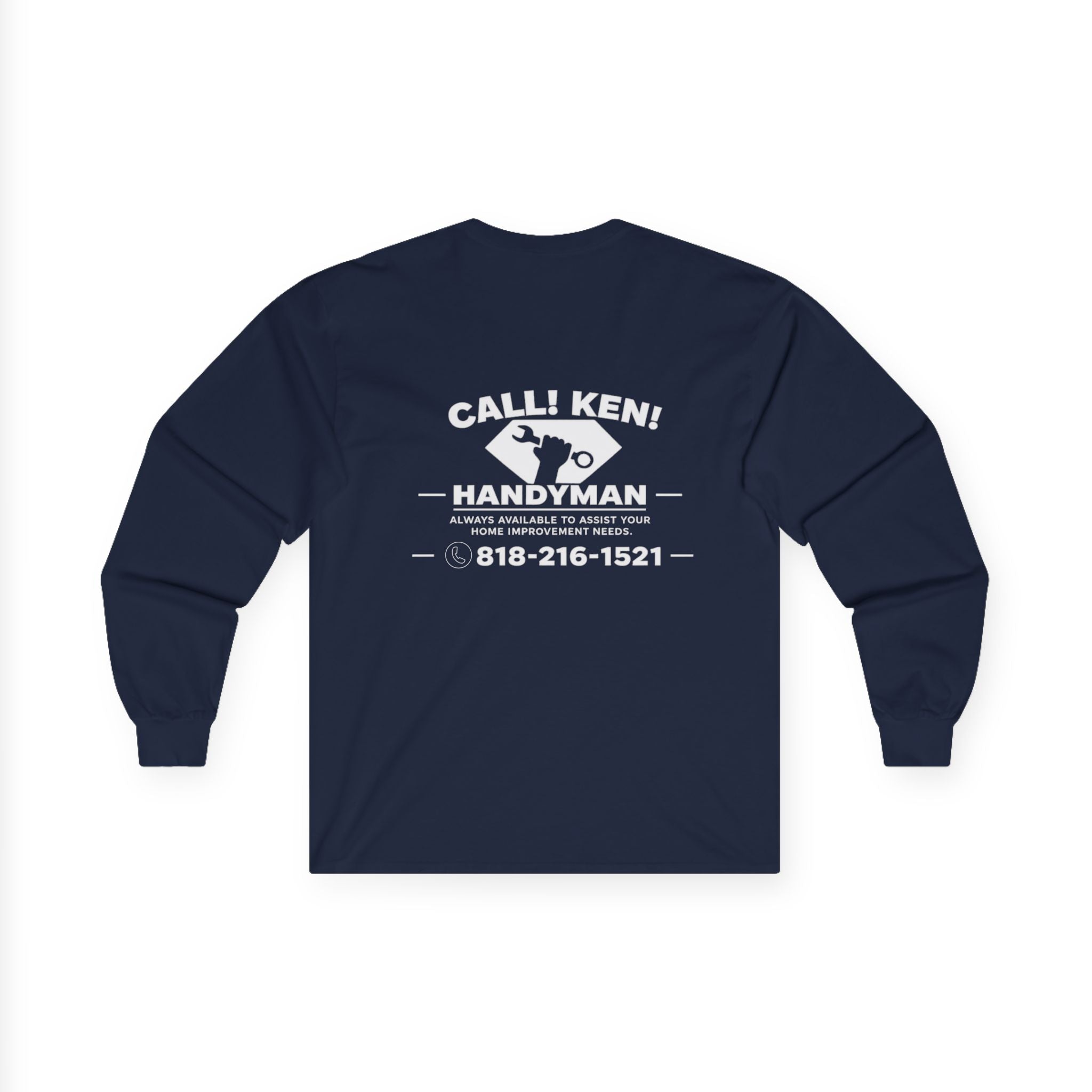 Call Ken Hammerman logo Long Sleeve Tee | vintage workwear, small print back design