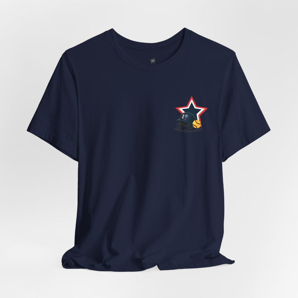 My Favorite Player Calls Me Mom Softball T-Shirt | Proud Softball Mom Tee | Game Day Shirt | Sports Mom Gift with Pocket Design