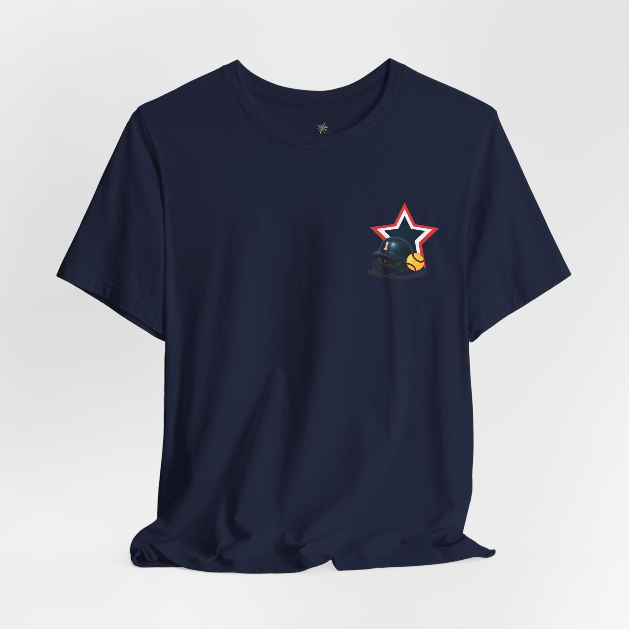 My Favorite Player Calls Me Mom Softball T-Shirt | Proud Softball Mom Tee | Game Day Shirt | Sports Mom Gift with Pocket Design