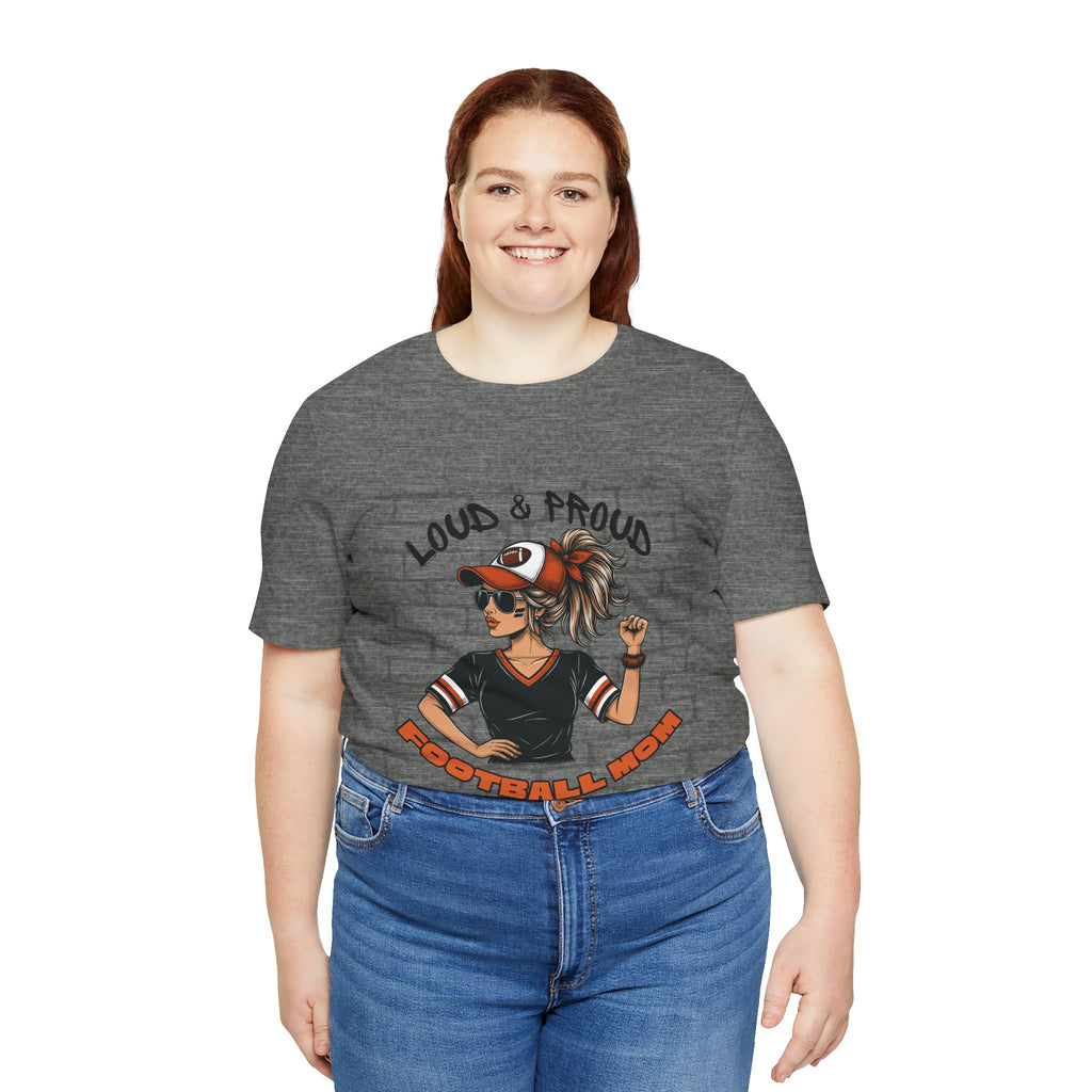Loud & Proud Football Mom Shirt Game Day Tee for Sports Moms and Parents Support Your Player Graphic T-Shirt Game Day Outfit