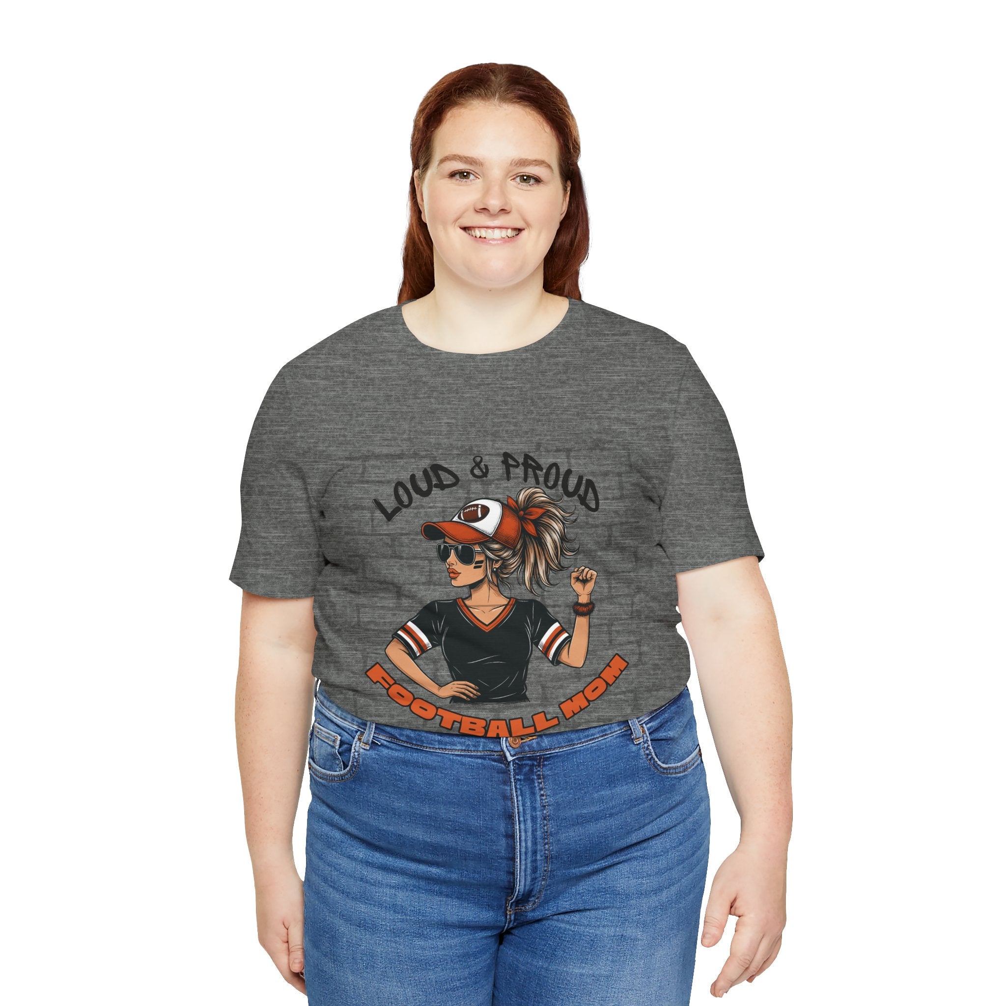 Loud & Proud Football Mom Shirt Game Day Tee for Sports Moms and Parents Support Your Player Graphic T-Shirt Game Day Outfit