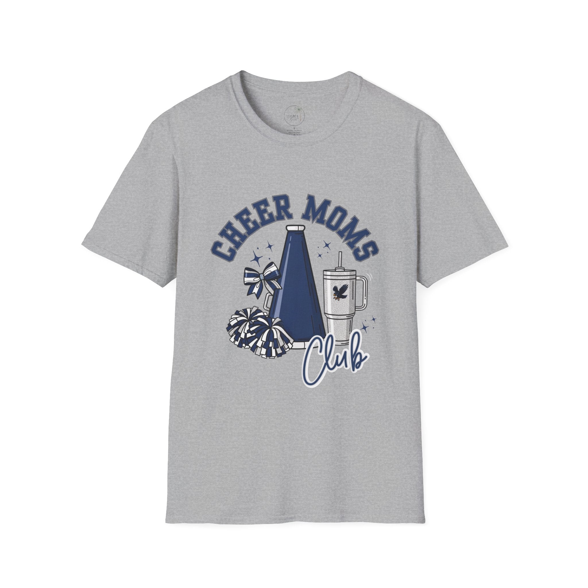 Cheer Moms Club T-Shirt | Pom Pom, Megaphone, Coffee Graphic