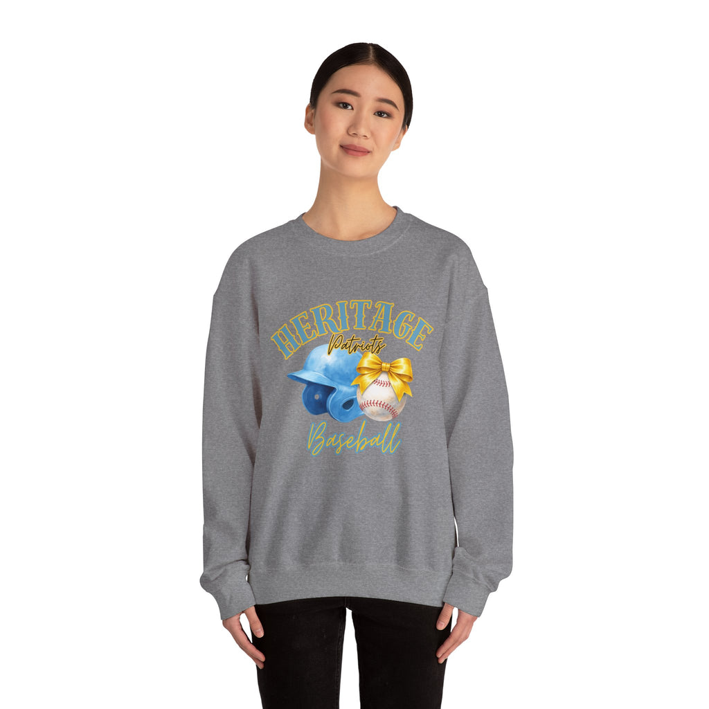 Heritage Patriots Baseball Crewneck Sweatshirt | Helmet, Ball, Bow