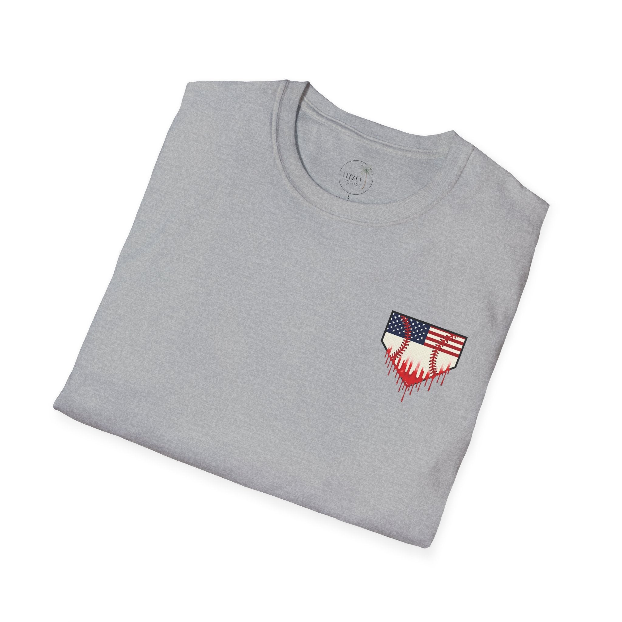 Rebels American Flag Baseball T-Shirt |American Flag Home Plate Drip Design