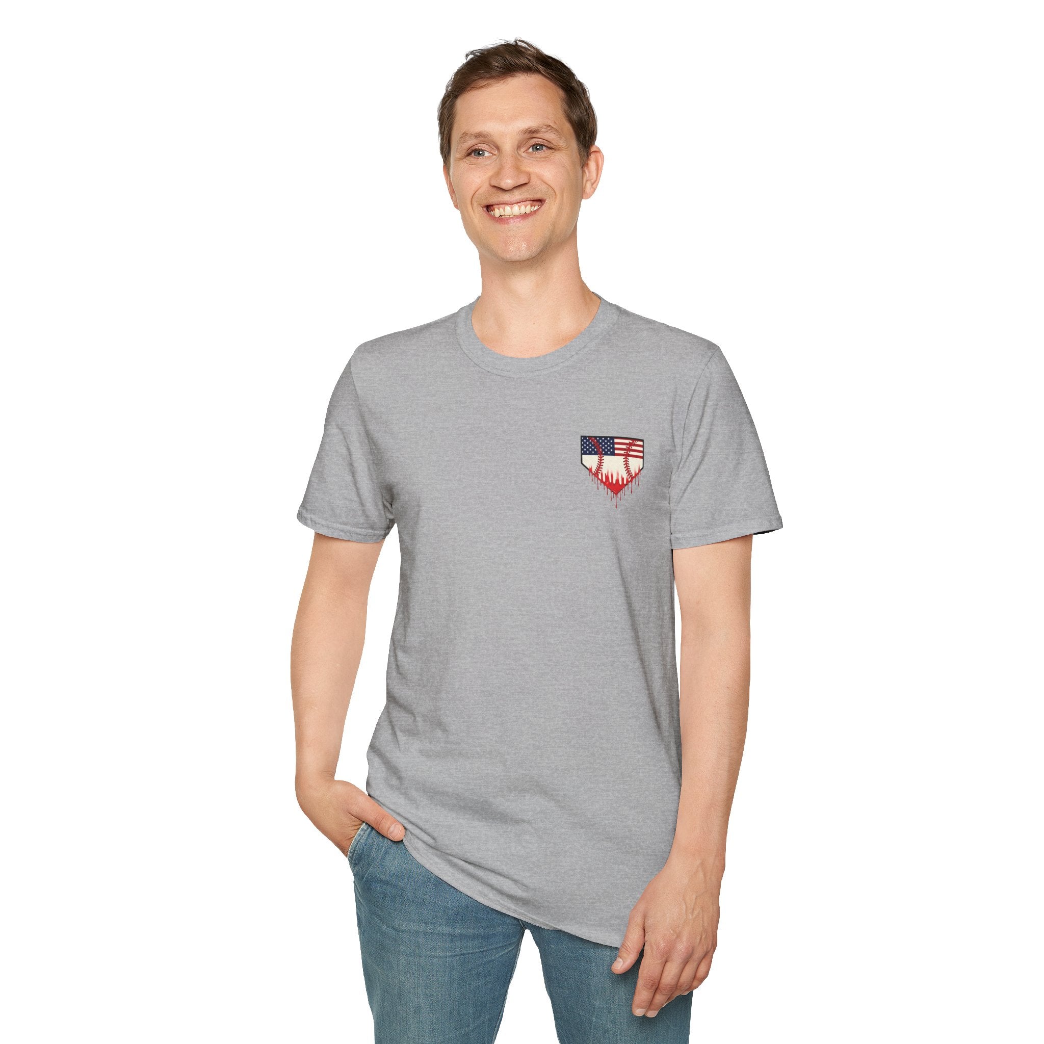 Rebels American Flag Baseball T-Shirt |American Flag Home Plate Drip Design