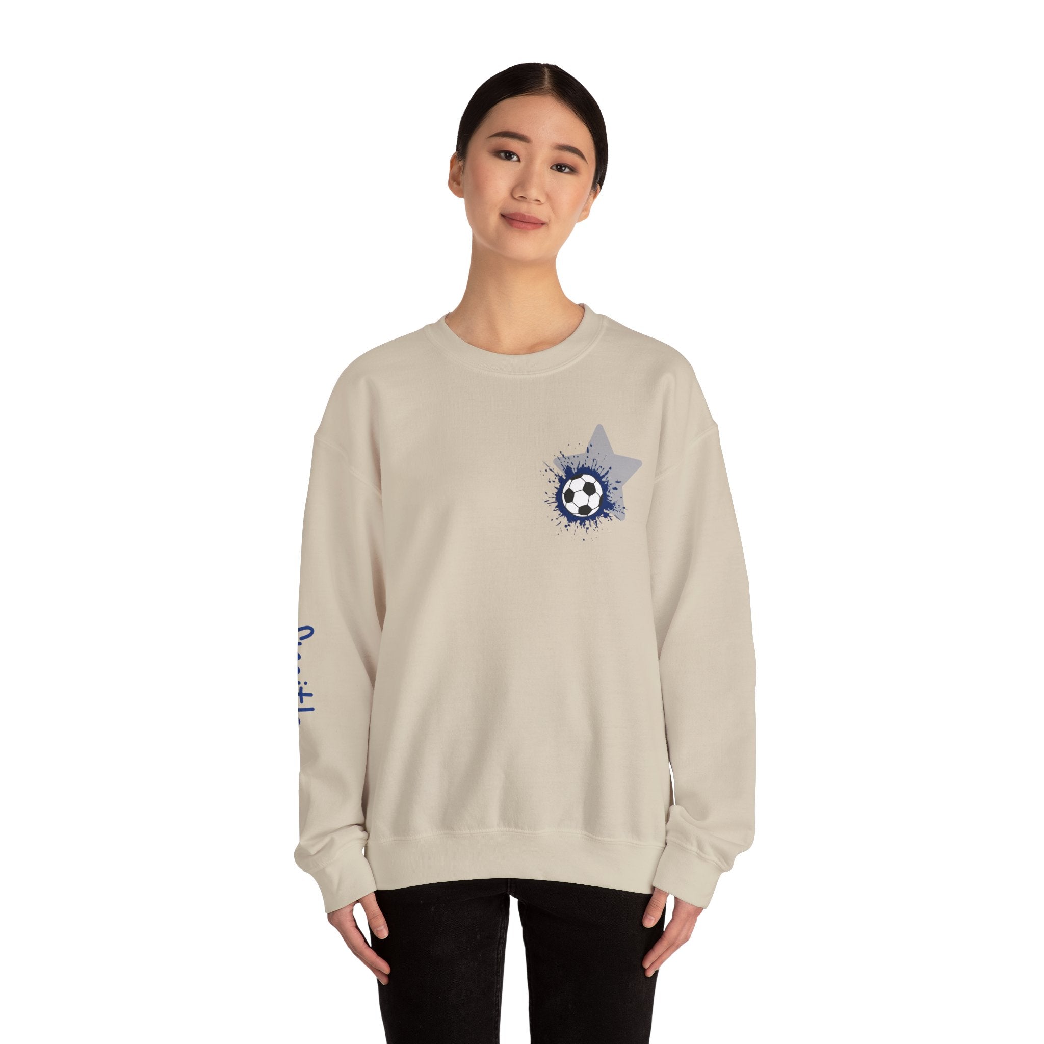 Freedom Falcons Soccer Player Crewneck Sweatshirt | My Favorite Player Back Print
