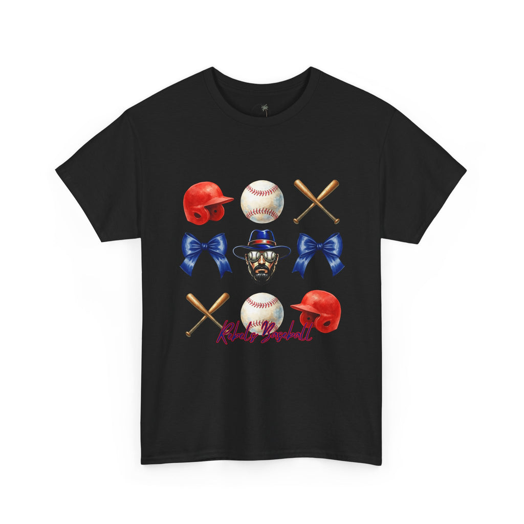 Rebels Baseball Helmet & Bats T-Shirt | Baseball Icons, Bow, Player Portrait