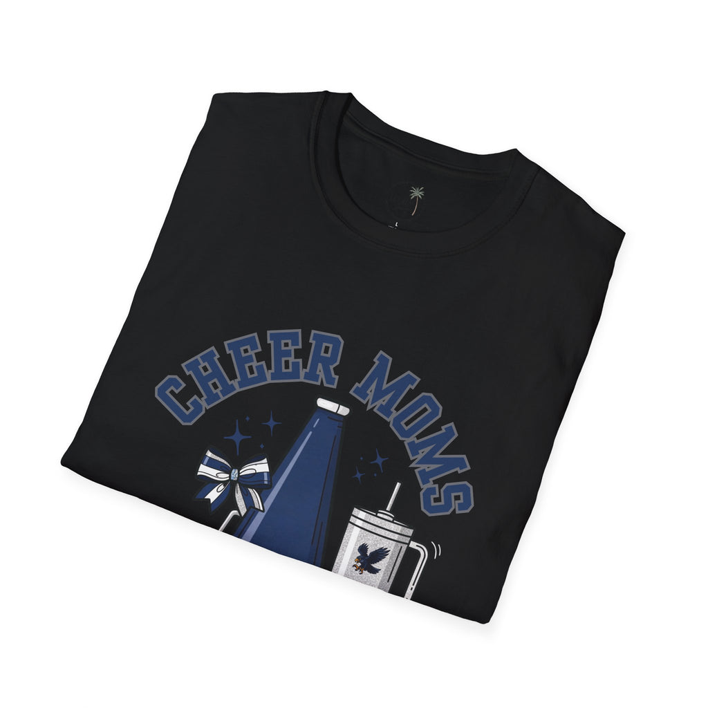 Cheer Moms Club T-Shirt | Pom Pom, Megaphone, Coffee Graphic