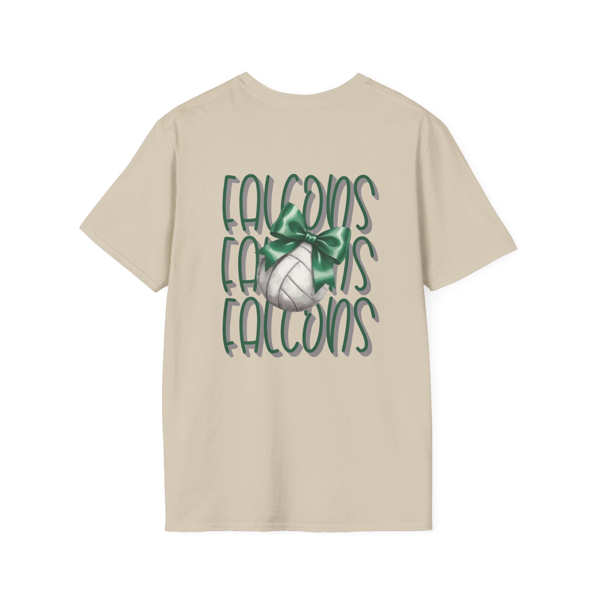 Green Bow Volleyball Falcons T-Shirt | Sports Team Spirit