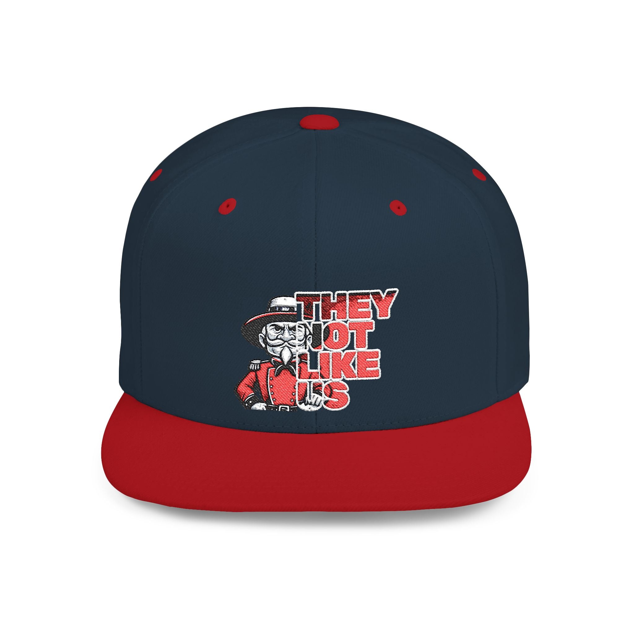 Rebel-They Not Like Us Flat Bill Snapback Hat, Team Spirit Cap, Gift for sports Mom/Dad, Game Day Accessory,