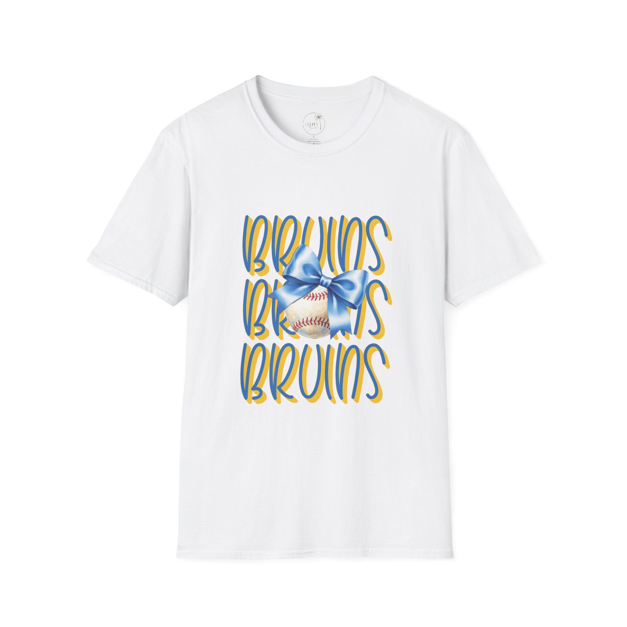 Bruins Baseball with Blue Bow T-Shirt | Sports Team Fan Tee