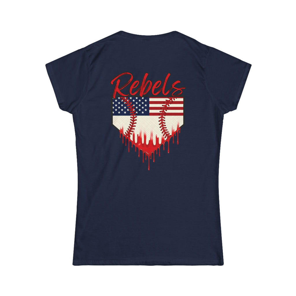 Rebels Baseball Tee — American Flag Home Plate Graphic