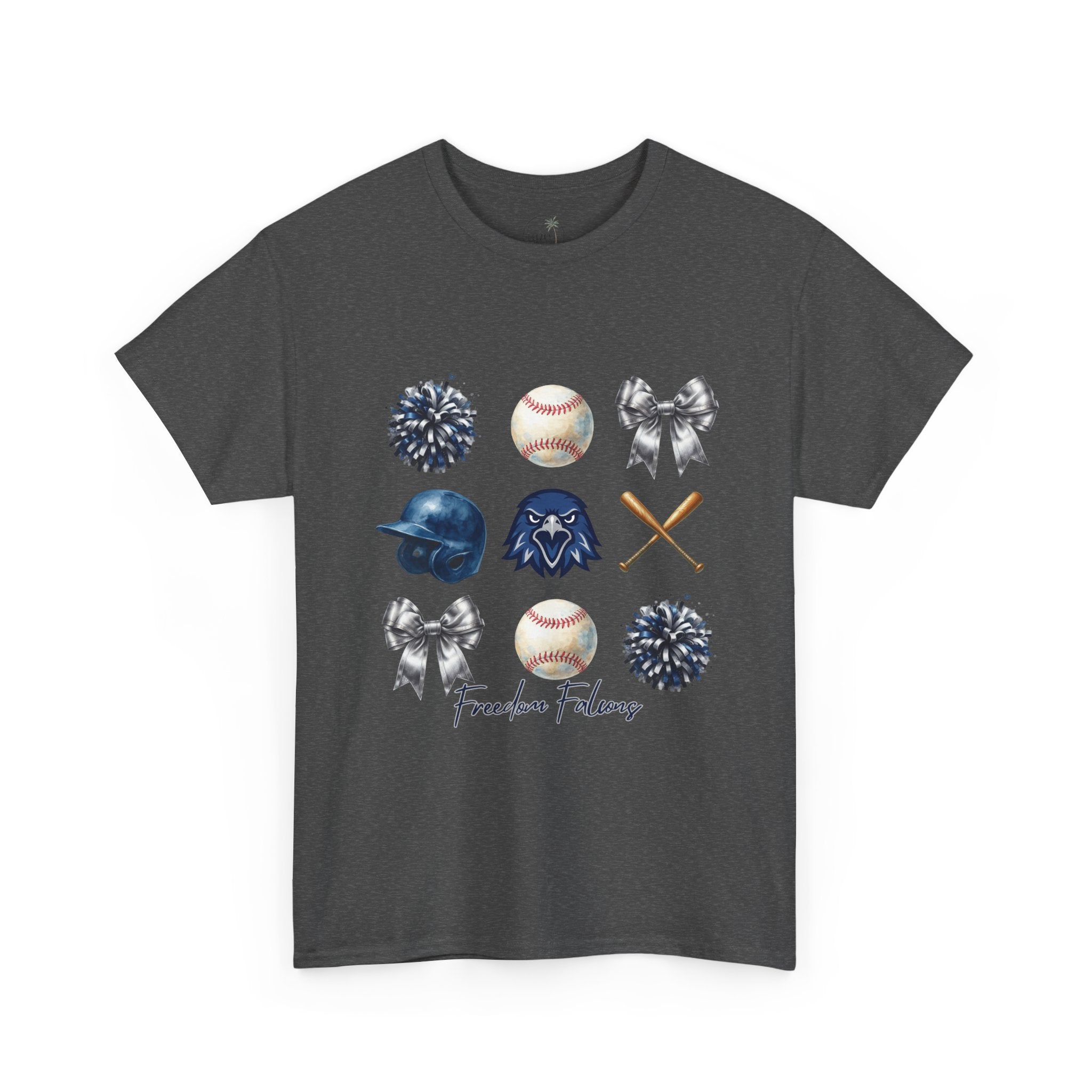 Freedom Falcon Baseball Icons Tee | Helmet, Bat, Ball,