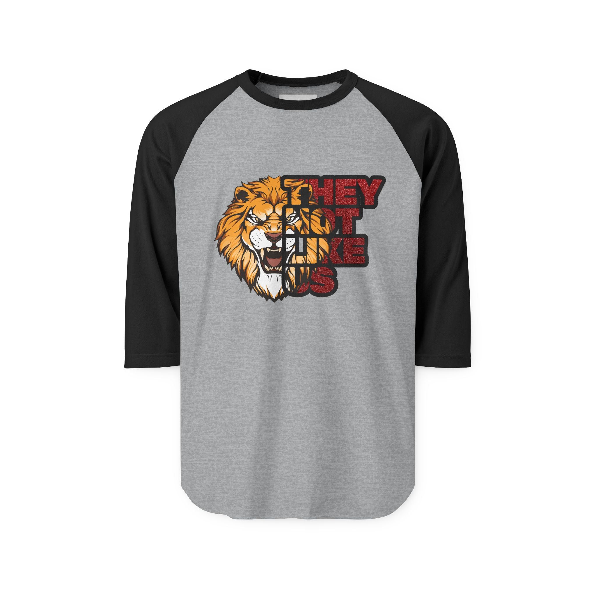 Lion-Inspired Unisex Raglan Shirt | Perfect for Sports Fans, Animal Lovers, Casual Wear, Gifts, Birthdays